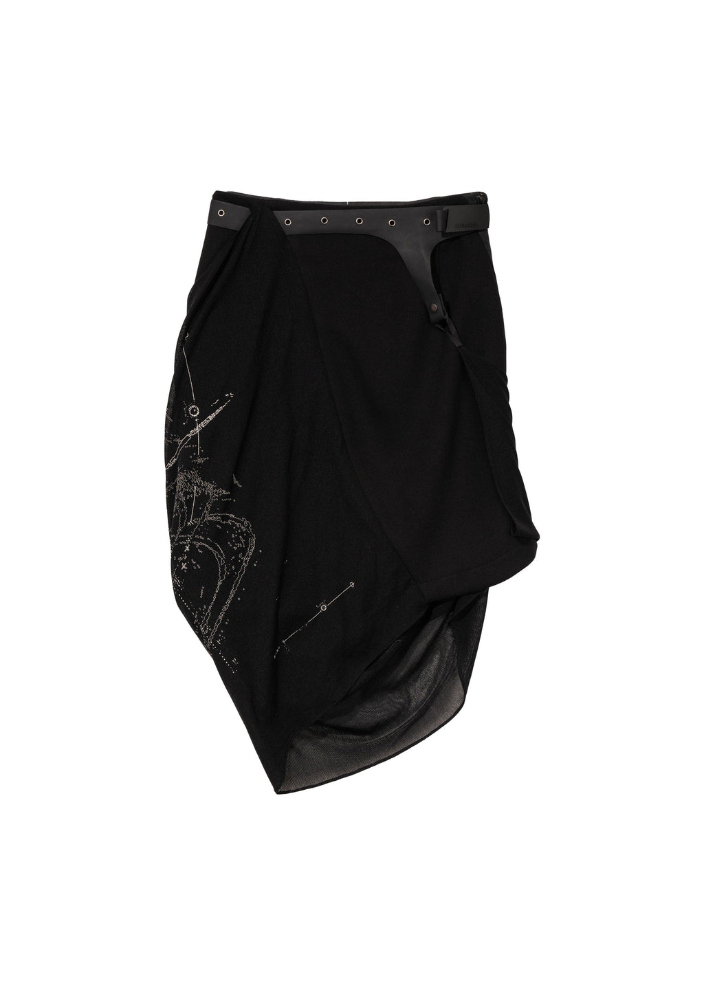 Hyein Seo - Graphic Wrap Skirt w/ Garter Belt (Black) product image 9 | TRAB K-Fashion Australia