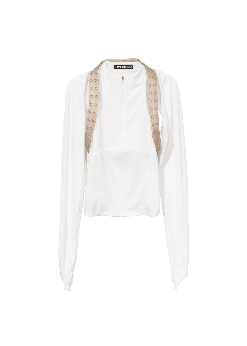 Hyein Seo - Half-Zip Racer Top w/ Harness (White) product image 5 | TRAB K-Fashion Australia