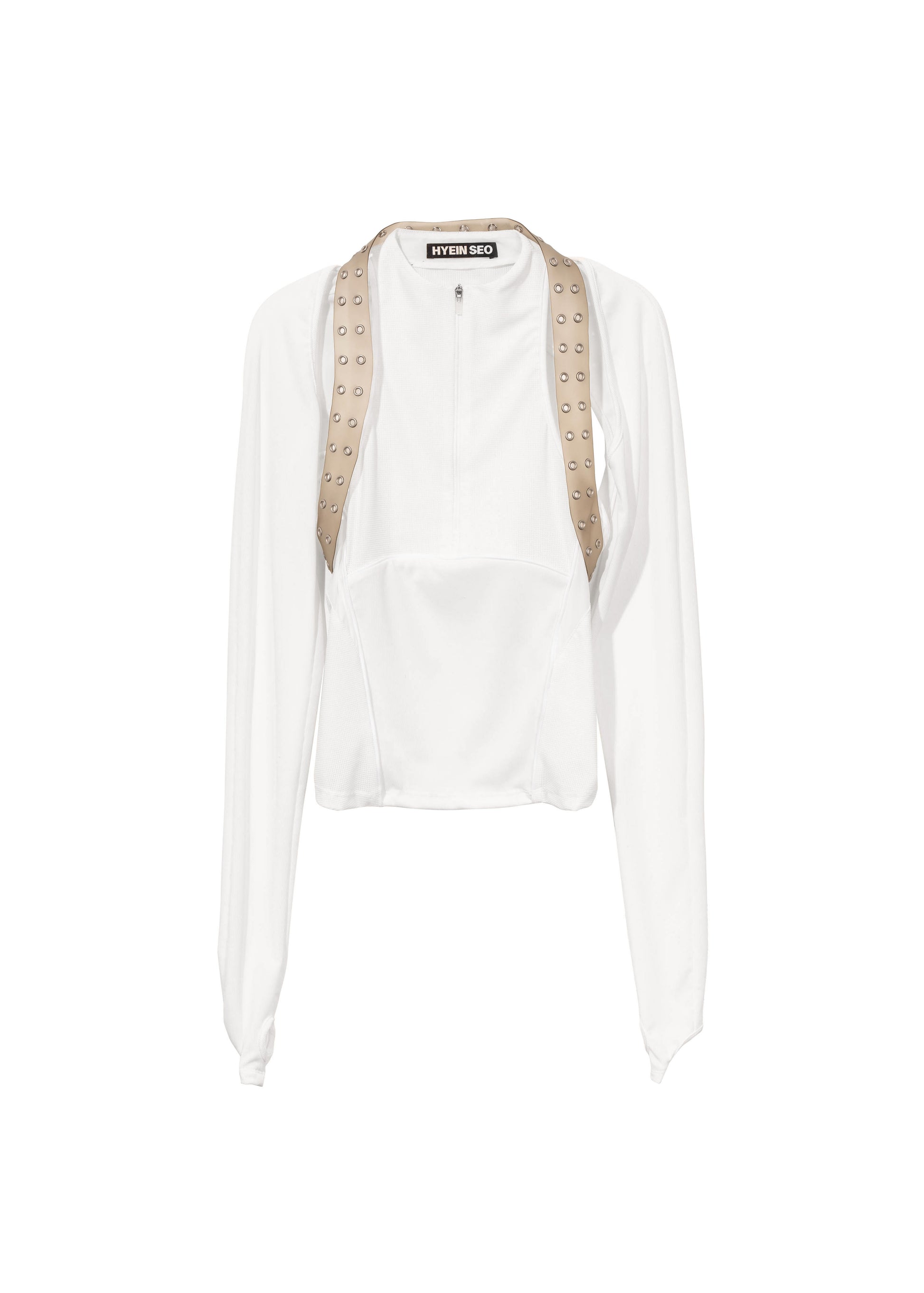 Hyein Seo - Half-Zip Racer Top w/ Harness (White) product image 5 | TRAB K-Fashion Australia