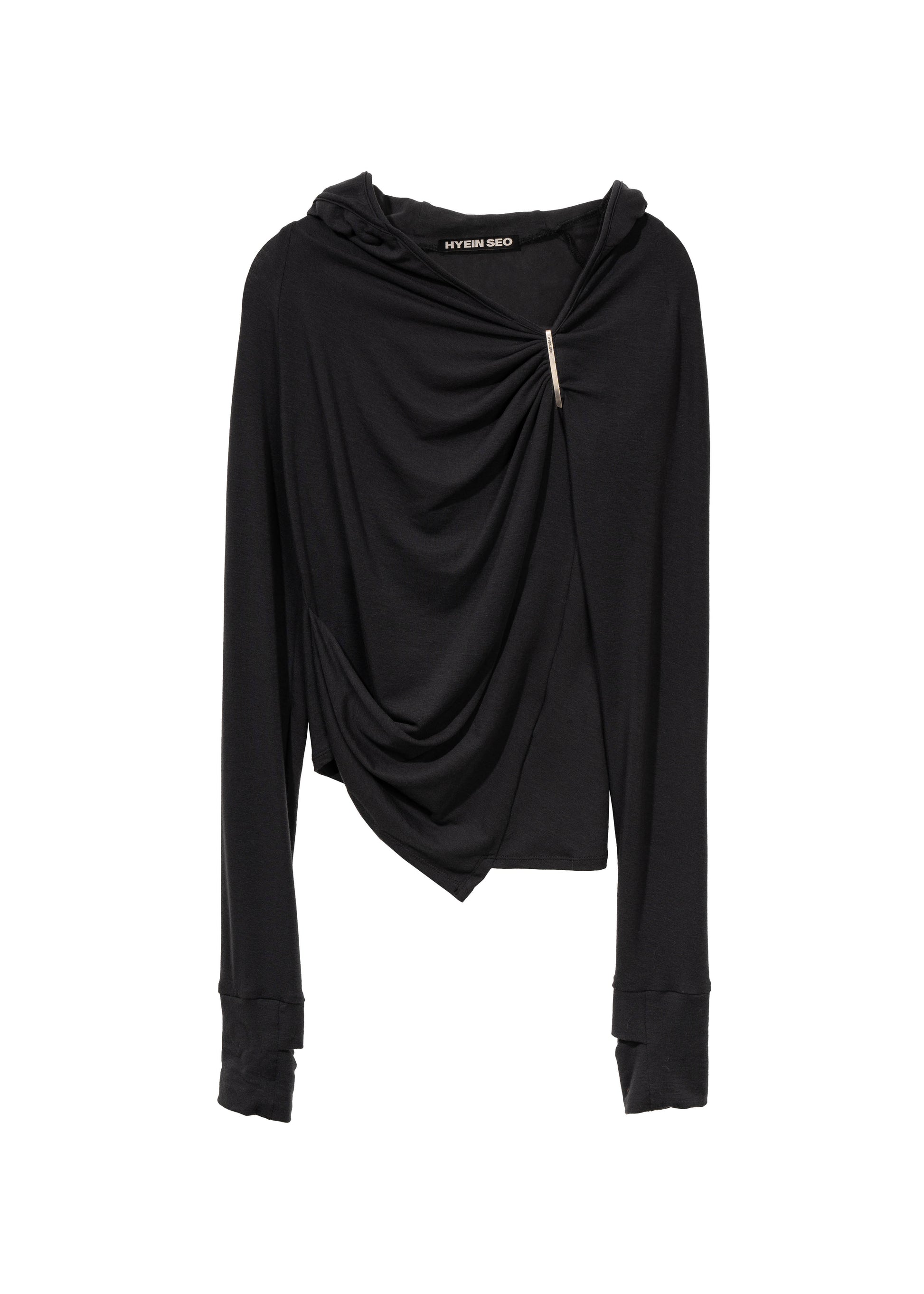 Hyein Seo - Hooded Shirring Top (Black) product image 9 | TRAB K-Fashion Australia