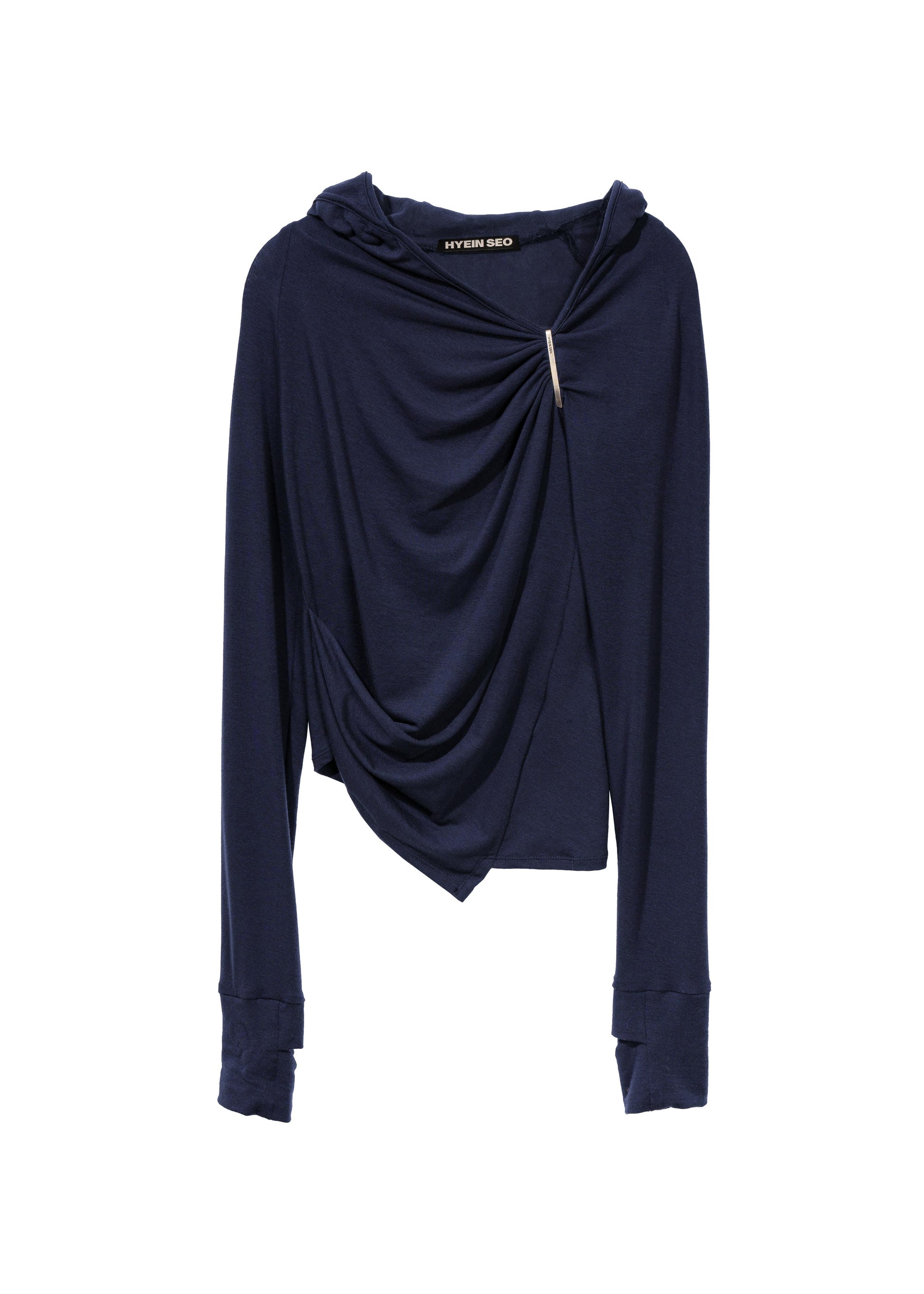 Hyein Seo - Hooded Shirring Top (Mid Night) product image 6 | TRAB K-Fashion Australia