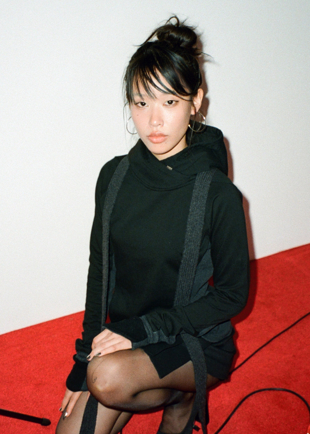 Hyein Seo - Glove Hoodie w/ Muffler (Black) product image 1 | TRAB K-Fashion Australia
