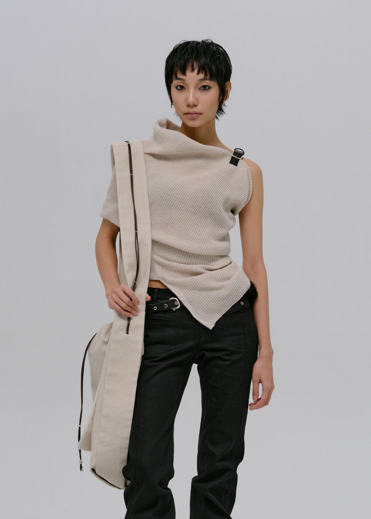 Hyein Seo - Asymmetric Knit Top (Ivory) product image 1 | TRAB K-Fashion Australia