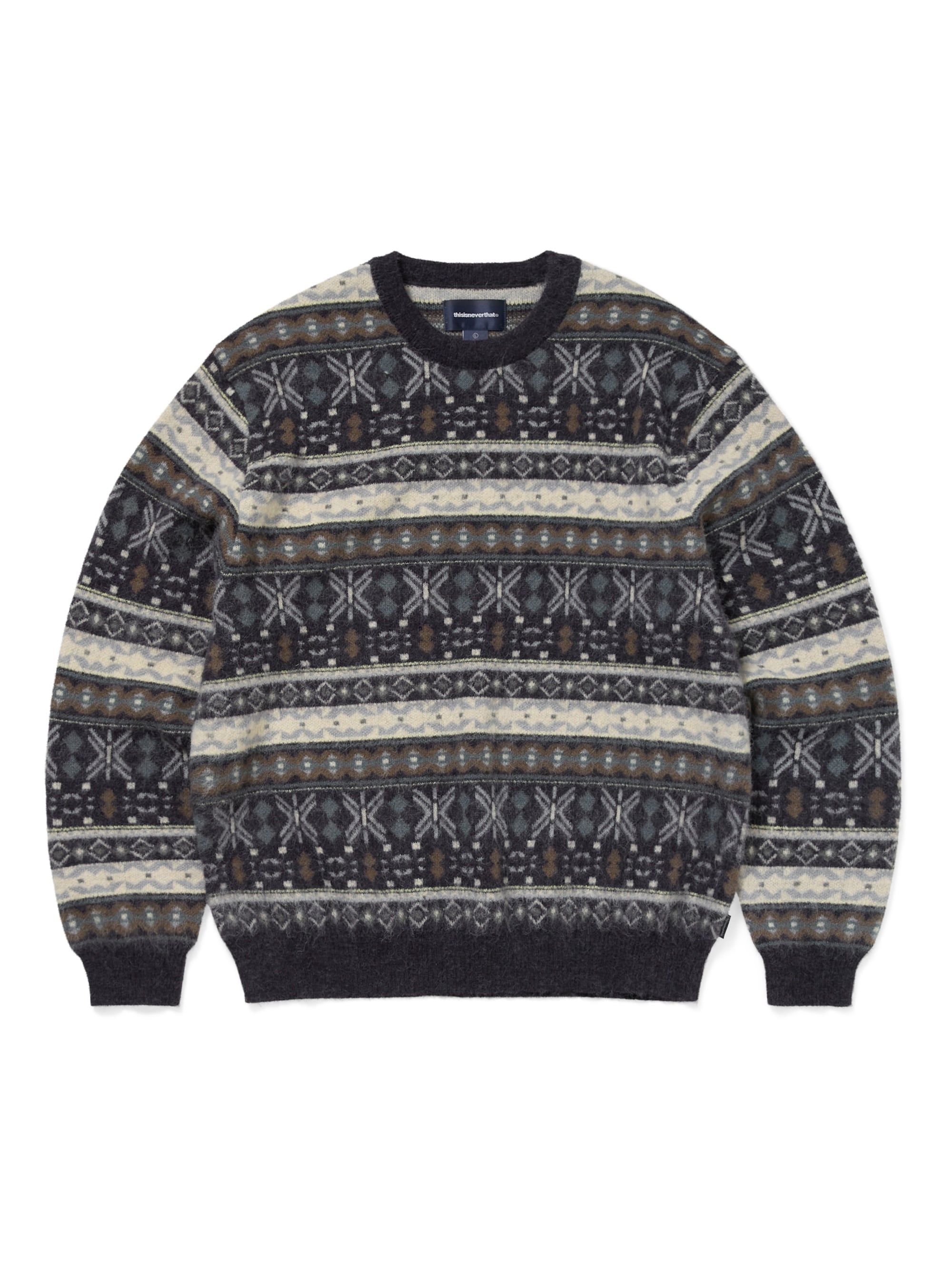 thisisneverthat - Fair Isle Knit Sweater (Navy) product image 1 | TRAB K-Fashion Australia