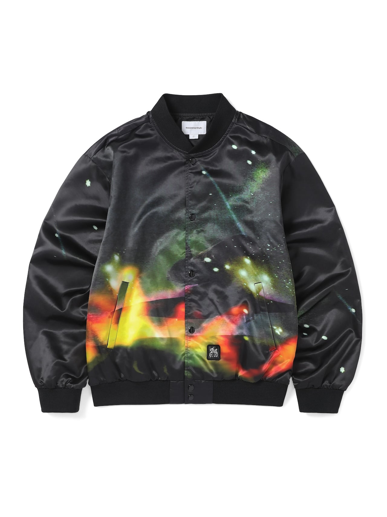 thisisneverthat - Flame Satin Jacket (black) product image 1 | TRAB K-Fashion Australia