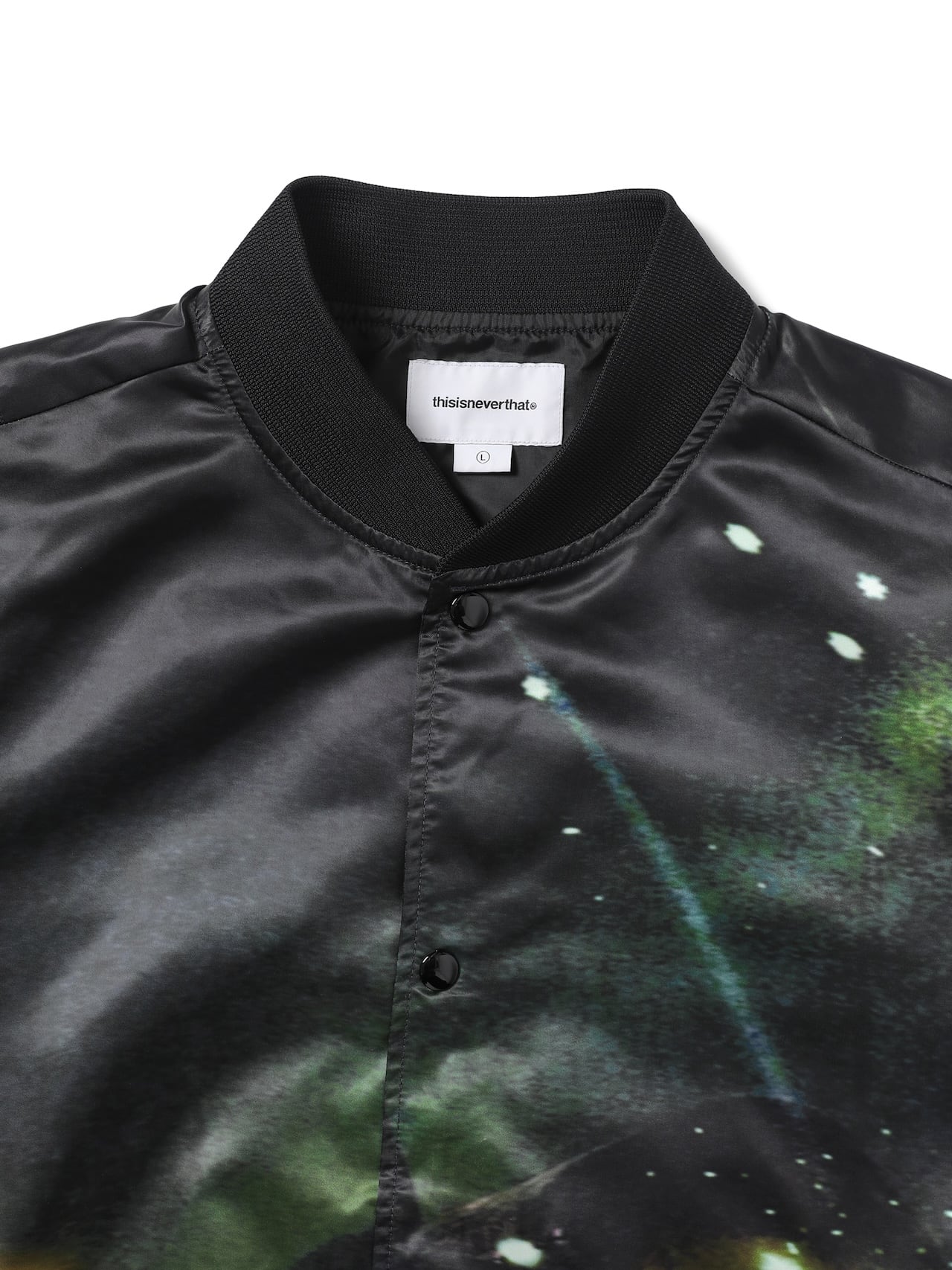 thisisneverthat - Flame Satin Jacket (black) product image 2 | TRAB K-Fashion Australia