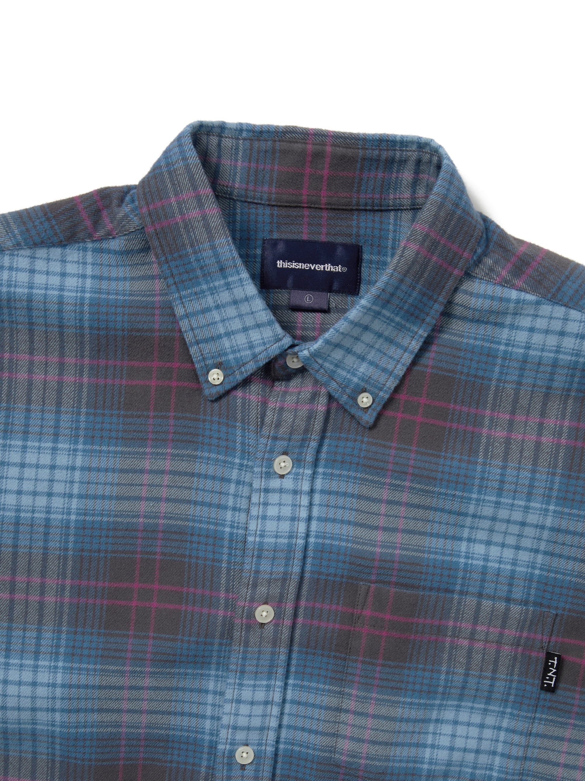 thisisneverthat - Flannel Check Shirt (Blue) product image 2 | TRAB K-Fashion Australia