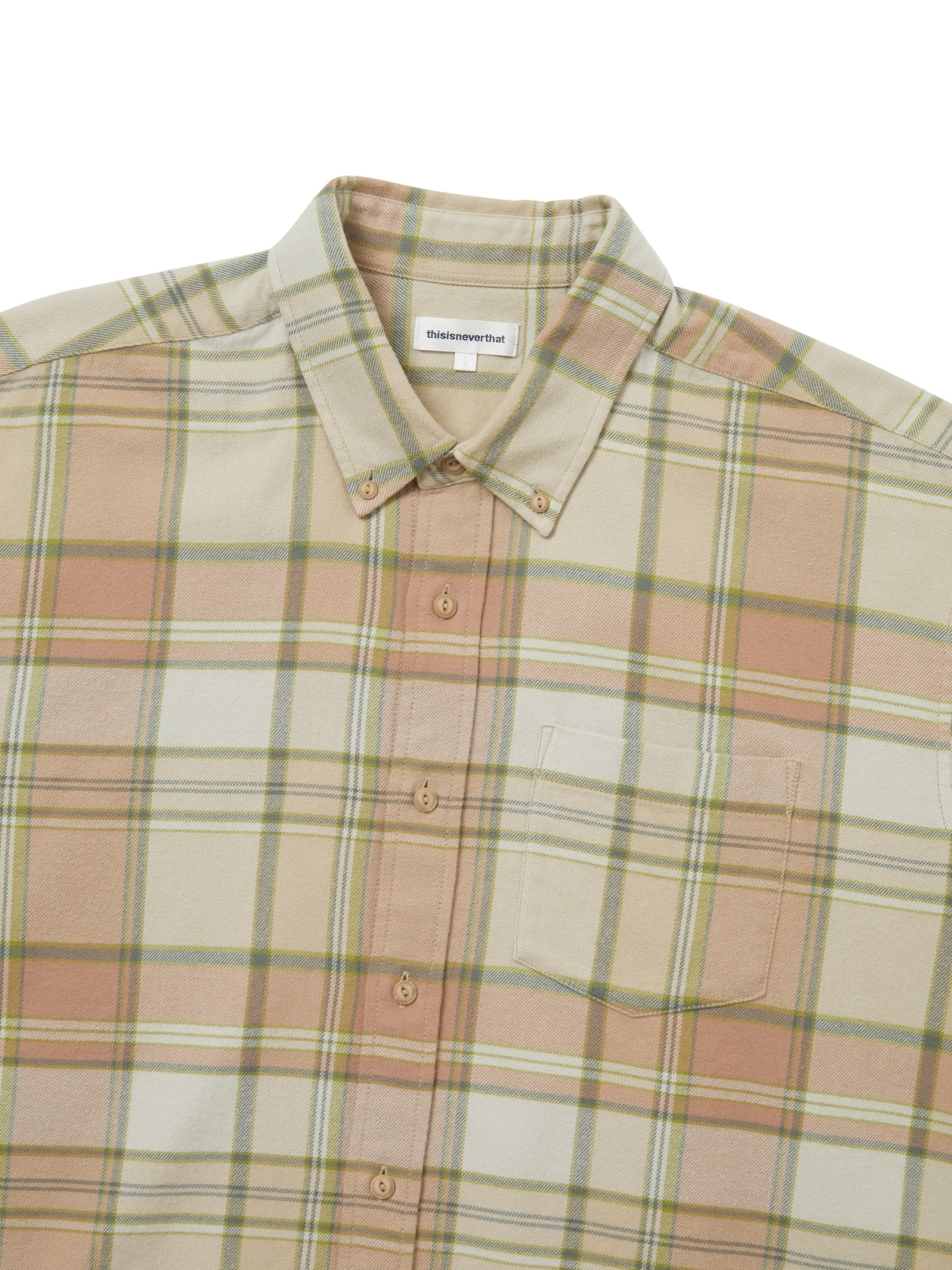 thisisneverthat - Flannel Check Shirt (Coral) product image 2 | TRAB K-Fashion Australia