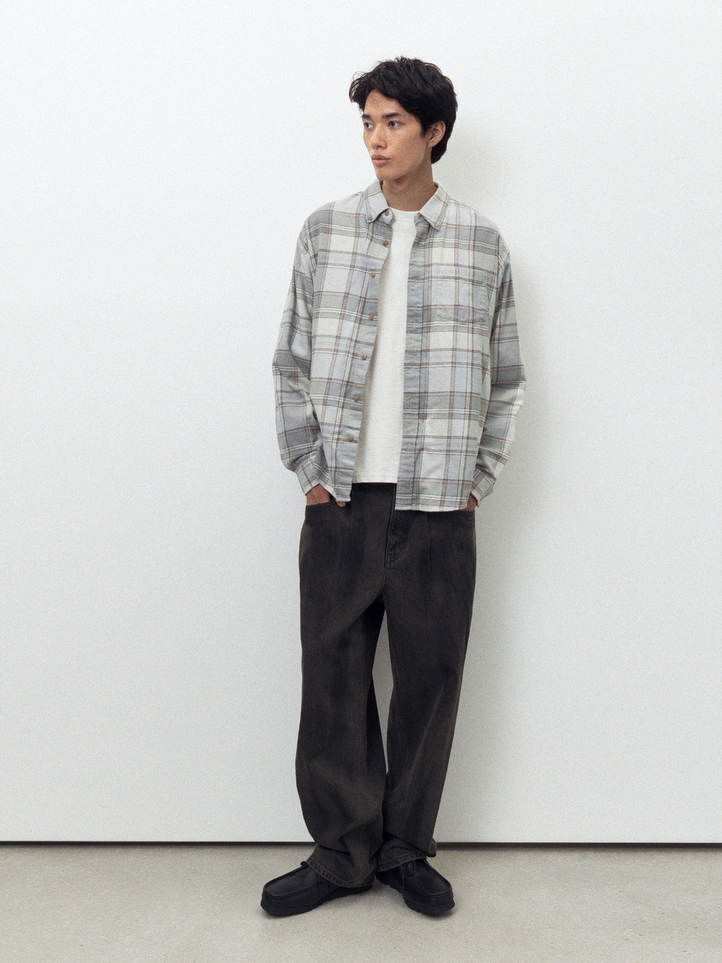 thisisneverthat - Flannel Check Shirt (Grey) product image 4 | TRAB K-Fashion Australia