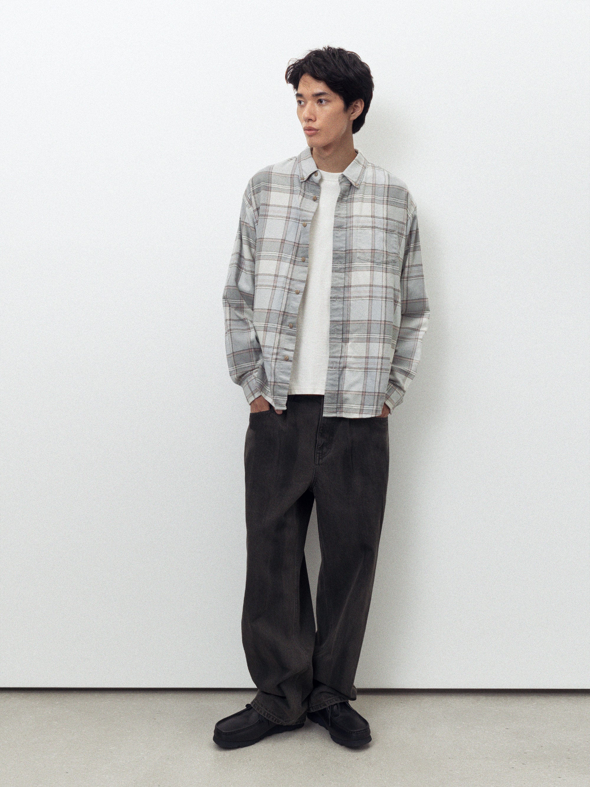 thisisneverthat - Flannel Check Shirt (Grey) product image 4 | TRAB K-Fashion Australia