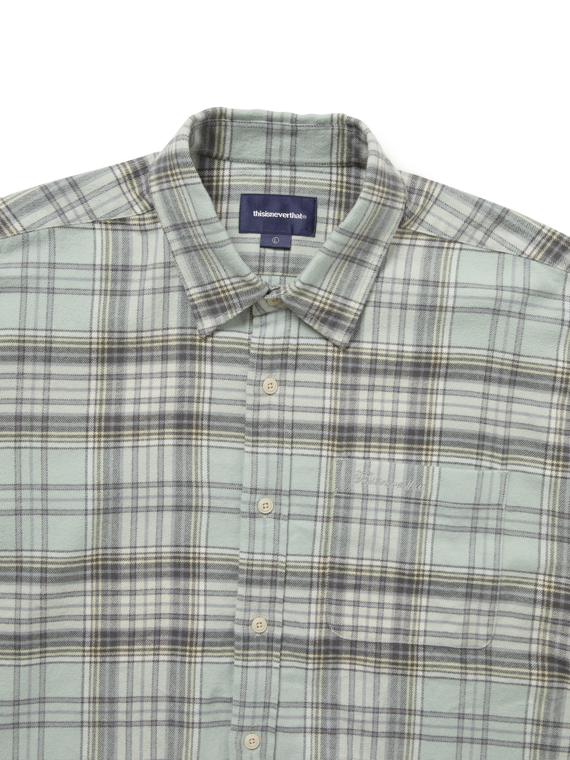 thisisneverthat - Flannel Check Shirt (Sage) product image 2 | TRAB K-Fashion Australia