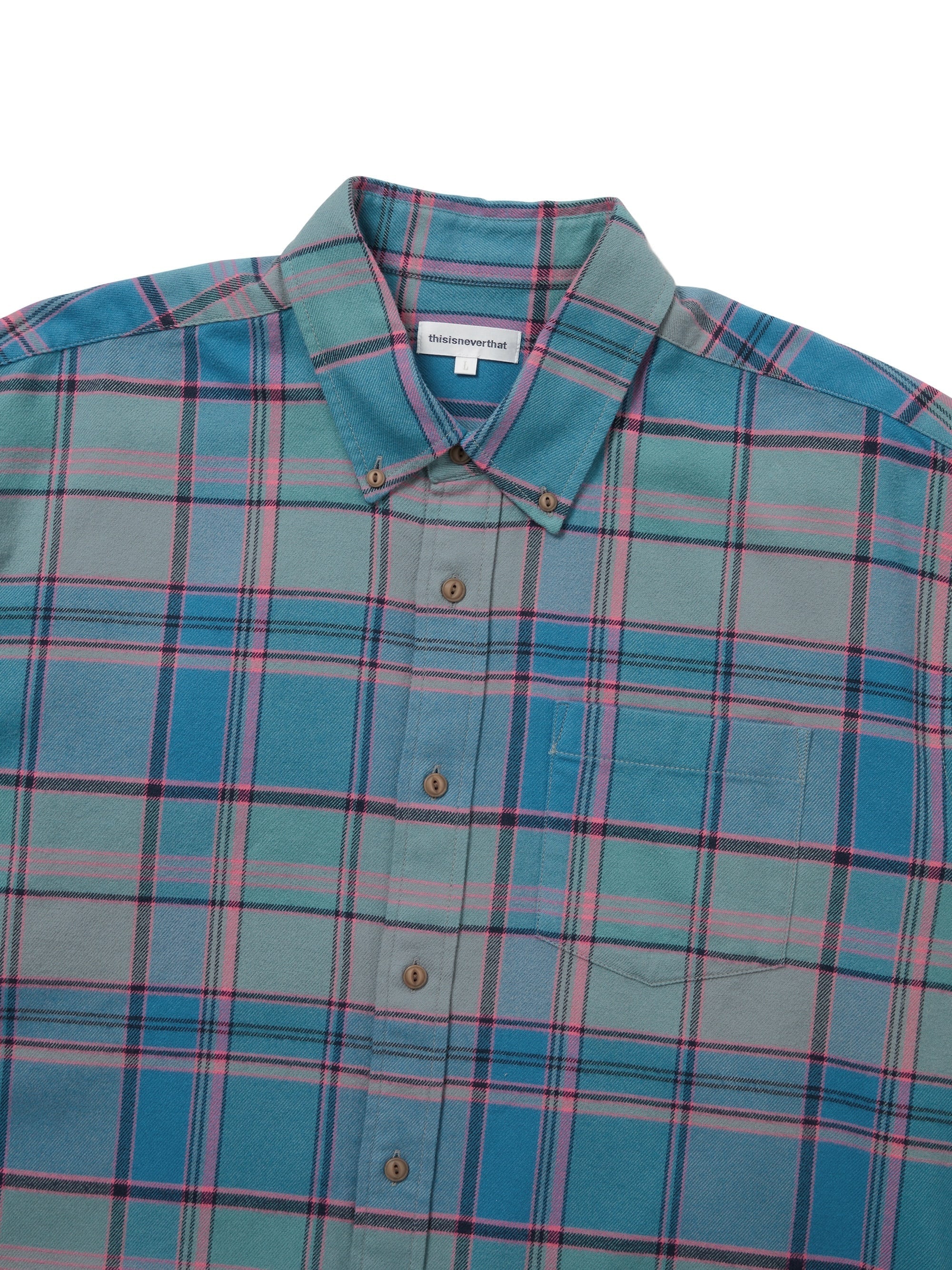 thisisneverthat - Flannel Check Shirt (Teal Blue) product image 2 | TRAB K-Fashion Australia