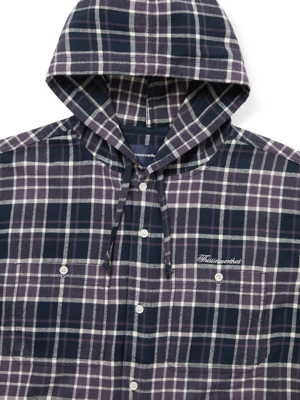 thisisneverthat - Flannel Hooded Check Shirt (Purple) product image 2 | TRAB K-Fashion Australia