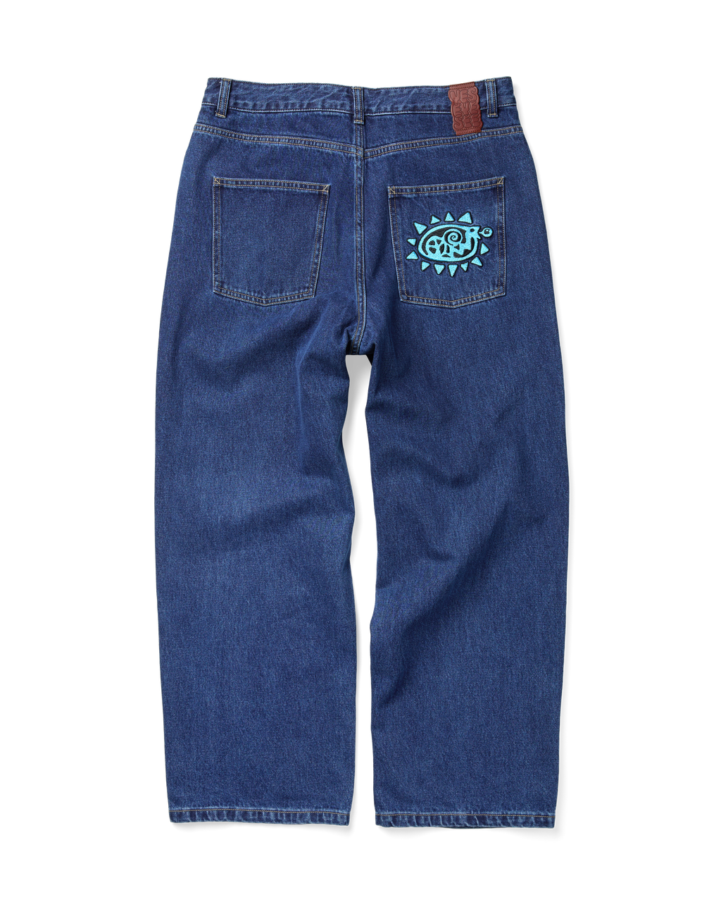 yeseyesee - Flower Rivet Denim Pants (Indigo) product image 2 | TRAB K-Fashion Australia