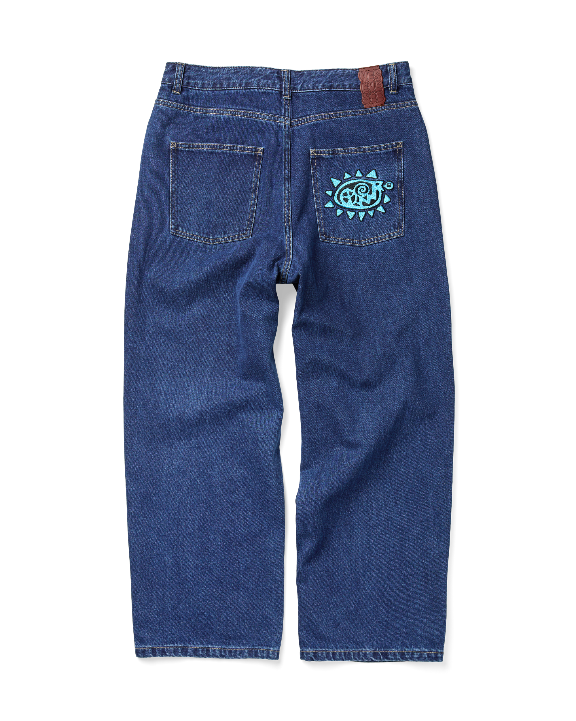 yeseyesee - Flower Rivet Denim Pants (Indigo) product image 2 | TRAB K-Fashion Australia