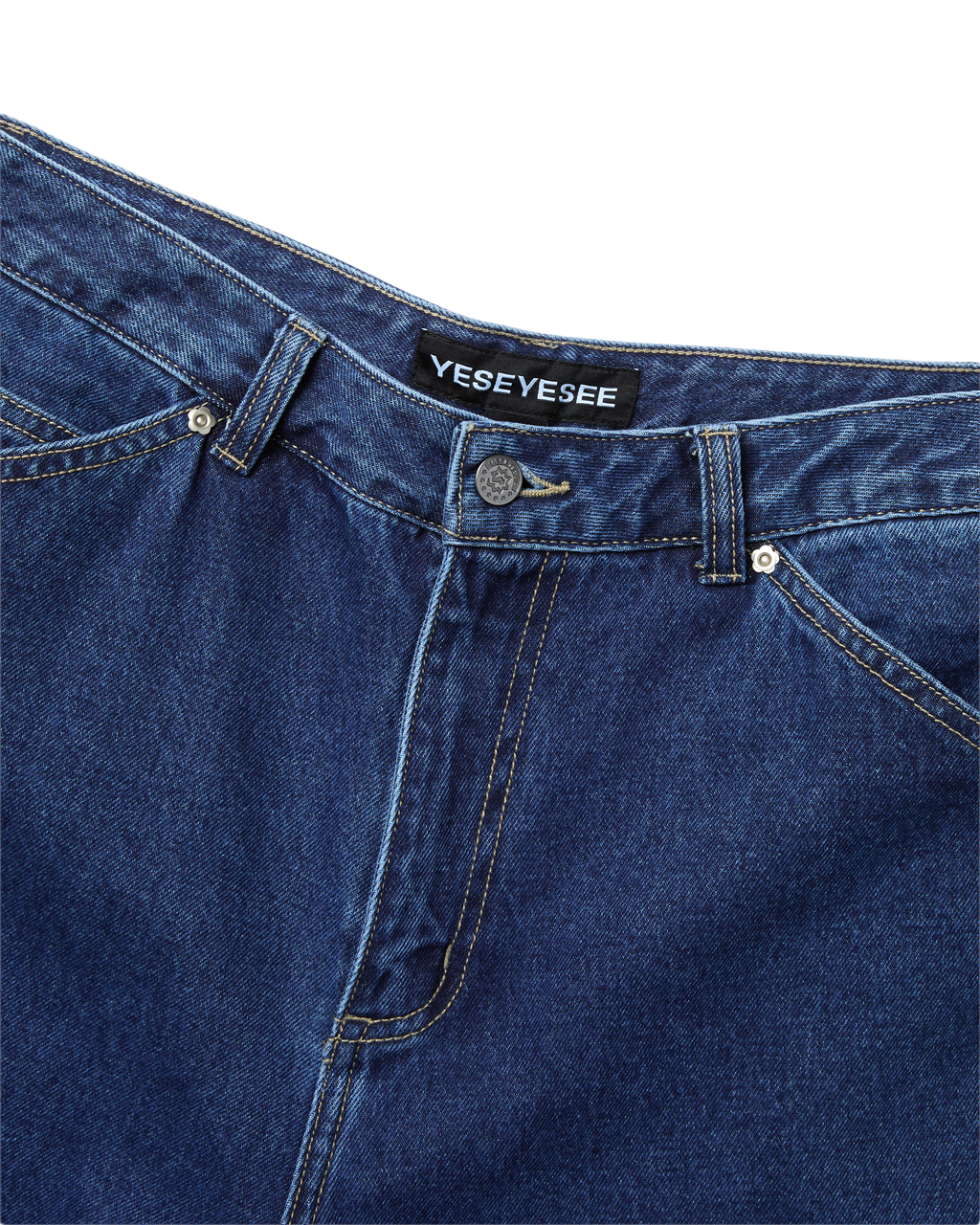 yeseyesee - Flower Rivet Denim Pants (Indigo) product image 3 | TRAB K-Fashion Australia