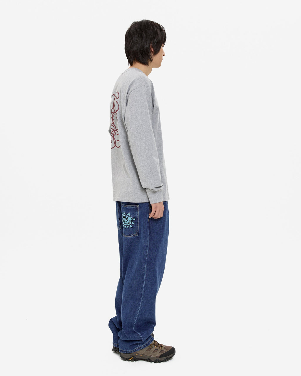 yeseyesee - Flower Rivet Denim Pants (Indigo) product image 8 | TRAB K-Fashion Australia