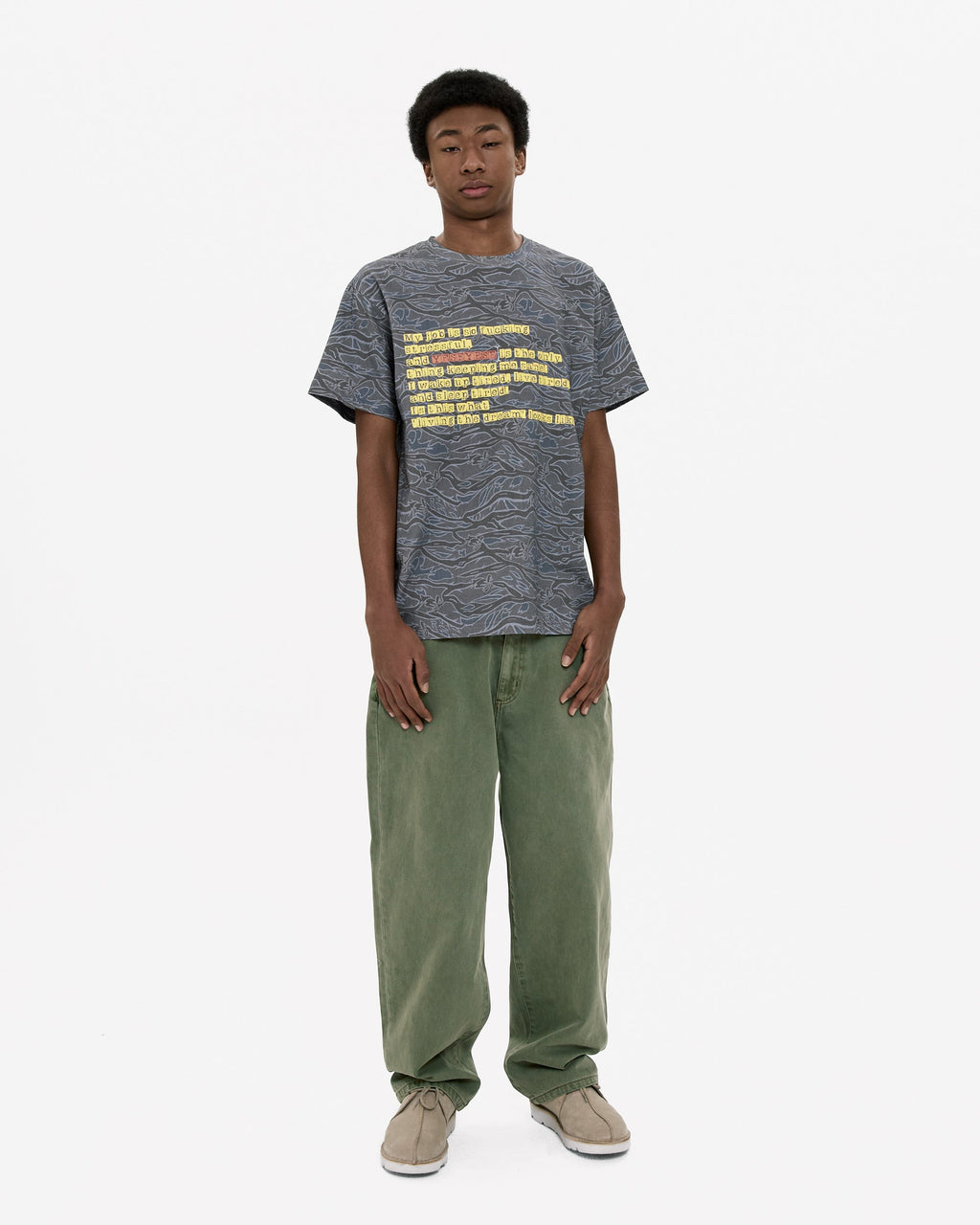 yeseyesee - Flower Rivet Denim Pants (Khaki Green) product image 10 | TRAB K-Fashion Australia