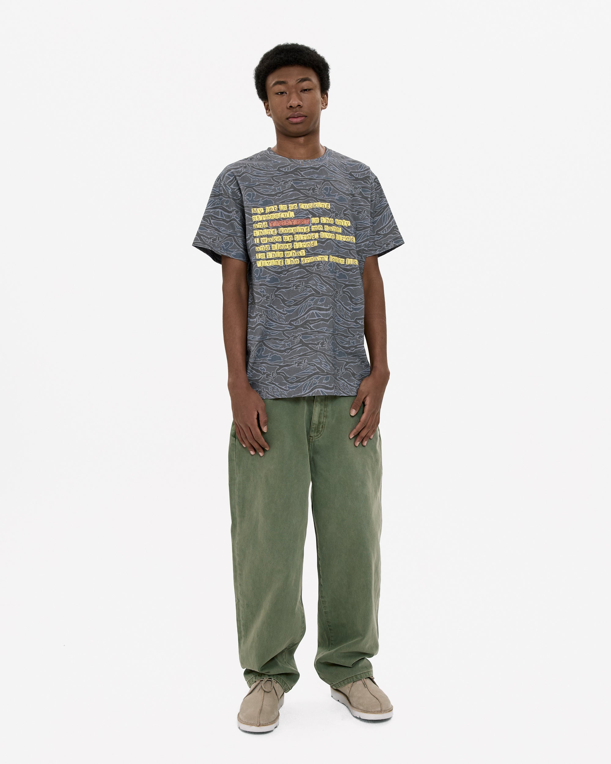 yeseyesee - Flower Rivet Denim Pants (Khaki Green) product image 10 | TRAB K-Fashion Australia