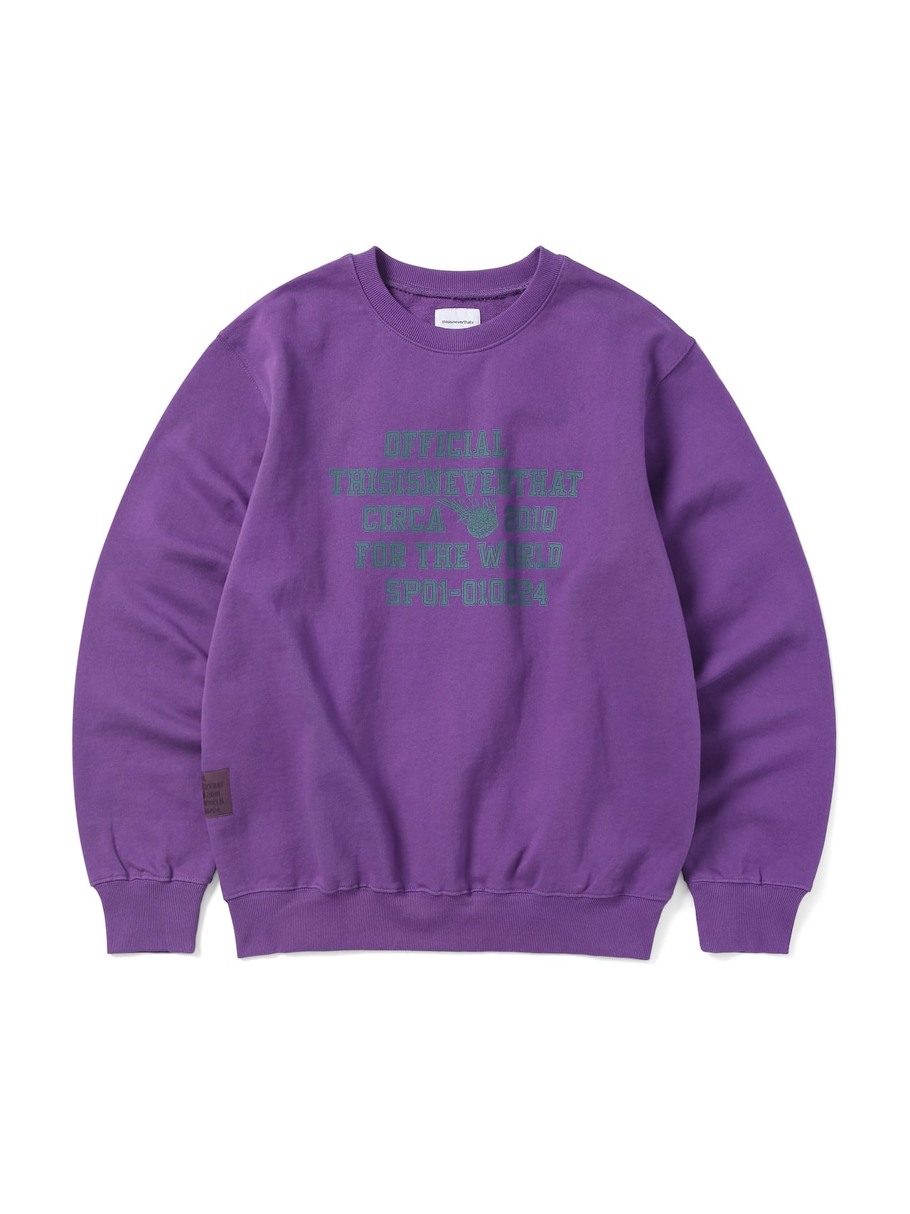 thisisneverthat - For The World Crewneck (Purple) product image 1 | TRAB K-Fashion Australia