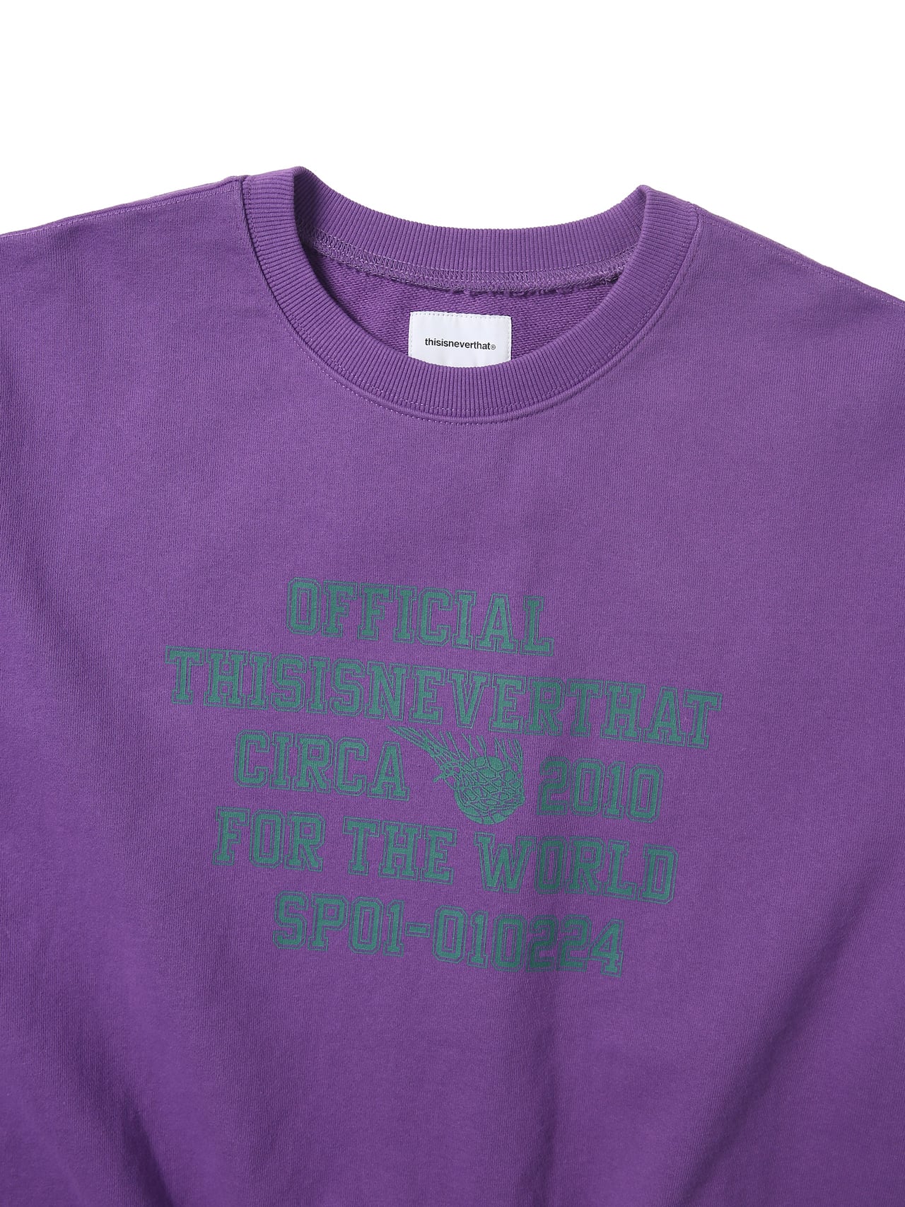 thisisneverthat - For The World Crewneck (Purple) product image 2 | TRAB K-Fashion Australia