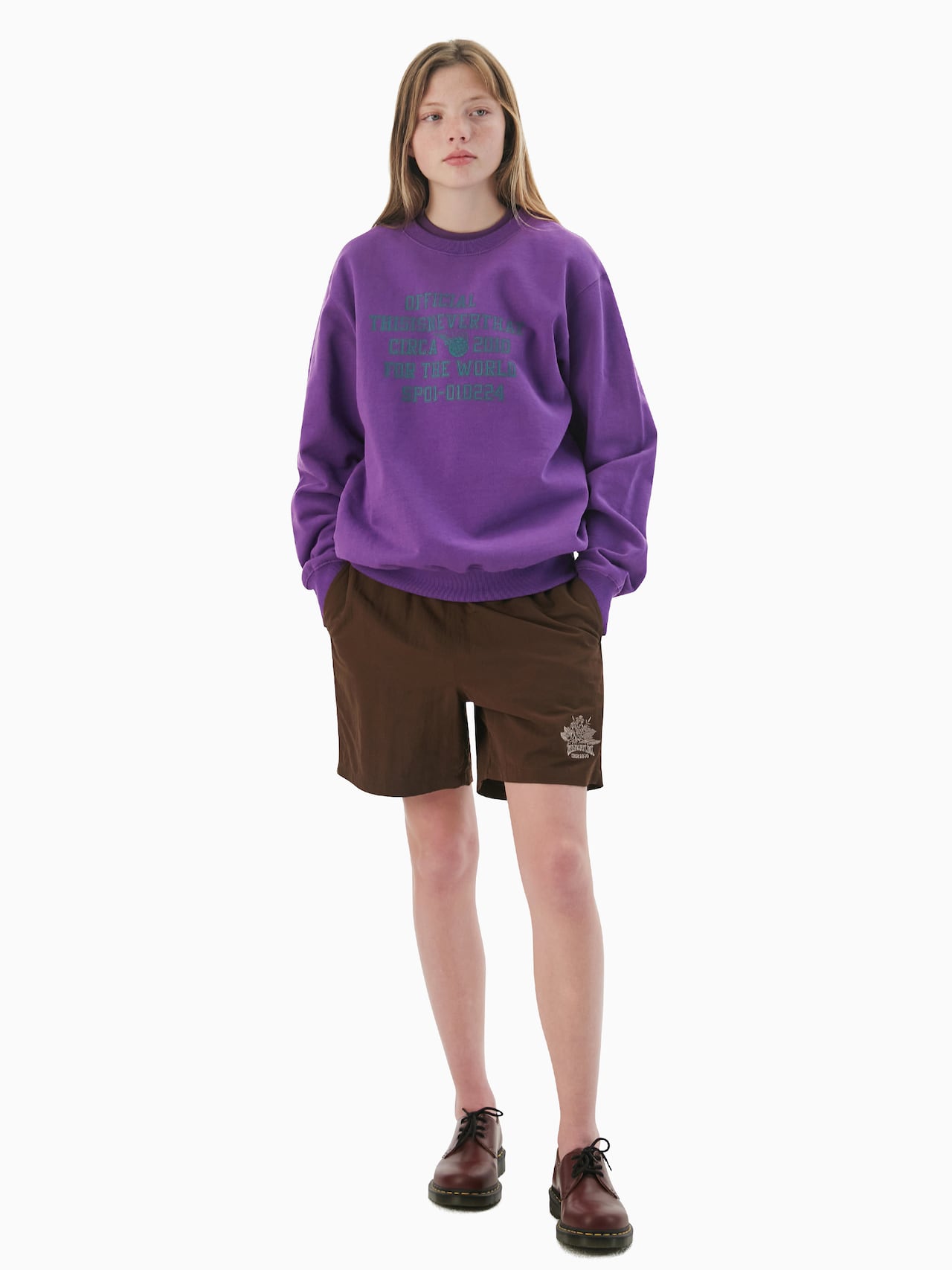 thisisneverthat - For The World Crewneck (Purple) product image 6 | TRAB K-Fashion Australia