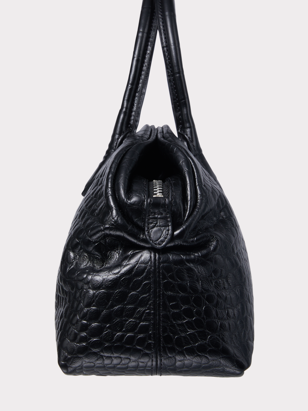 Recto - Croc-Effect Singular Tote Medium (Croc Black) product image 4 | TRAB K-Fashion Australia