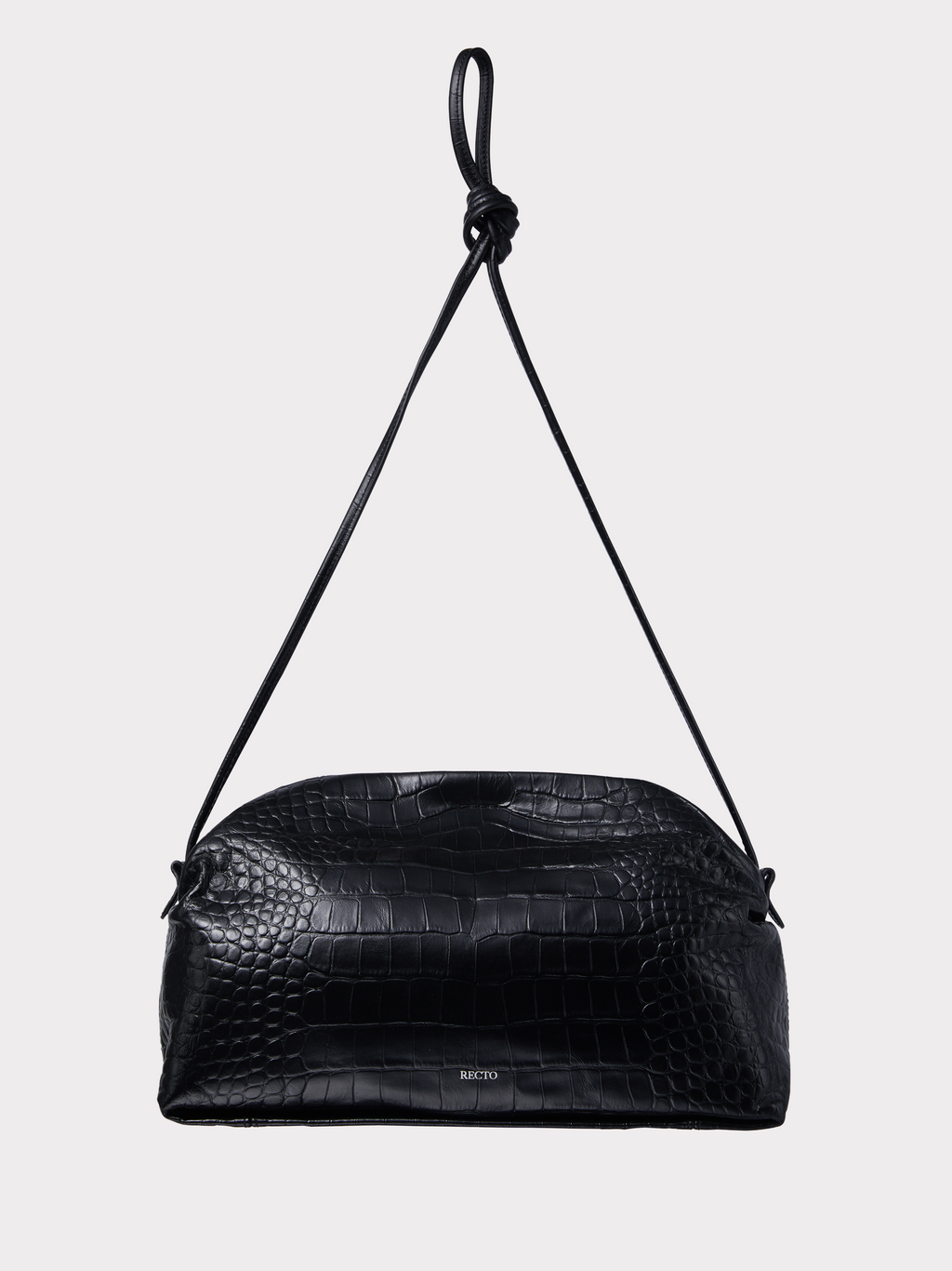 Recto - Croc-Effect Singular Cross Strap Bag (Croc Black) product image 1 | TRAB K-Fashion Australia