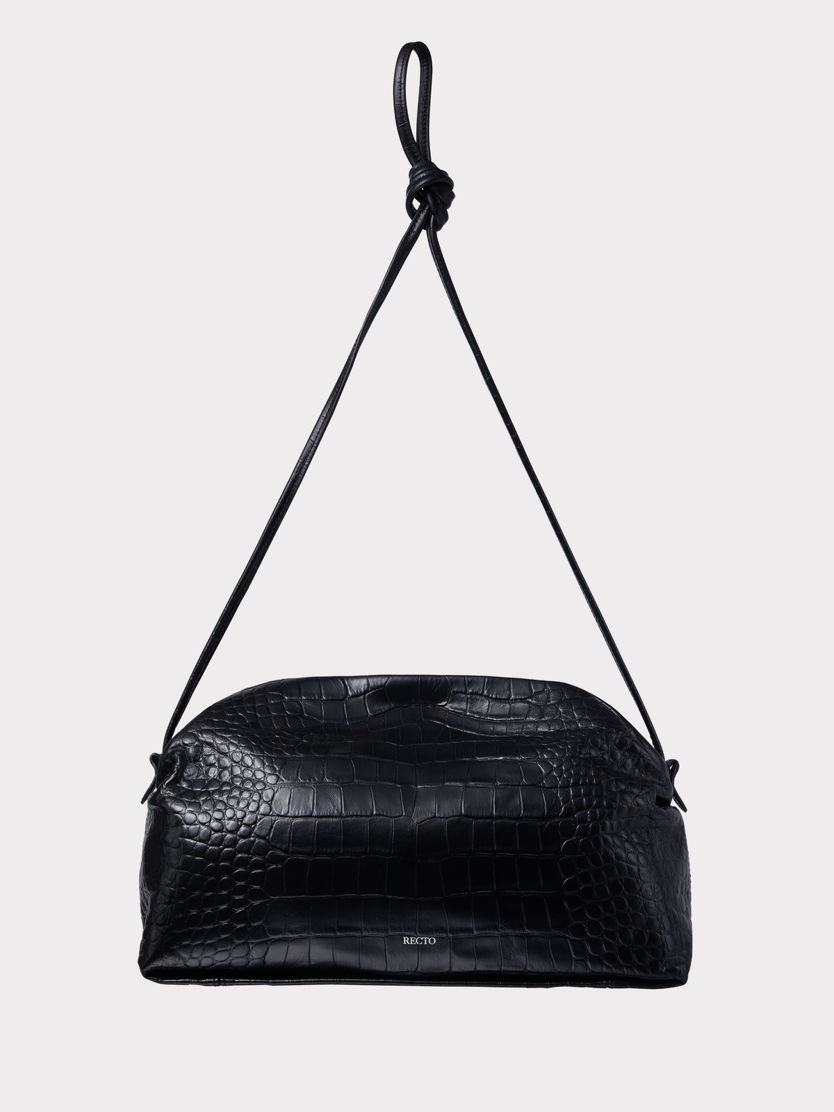 Recto - Croc-Effect Singular Cross Strap Bag (Croc Black) product image 1 | TRAB K-Fashion Australia