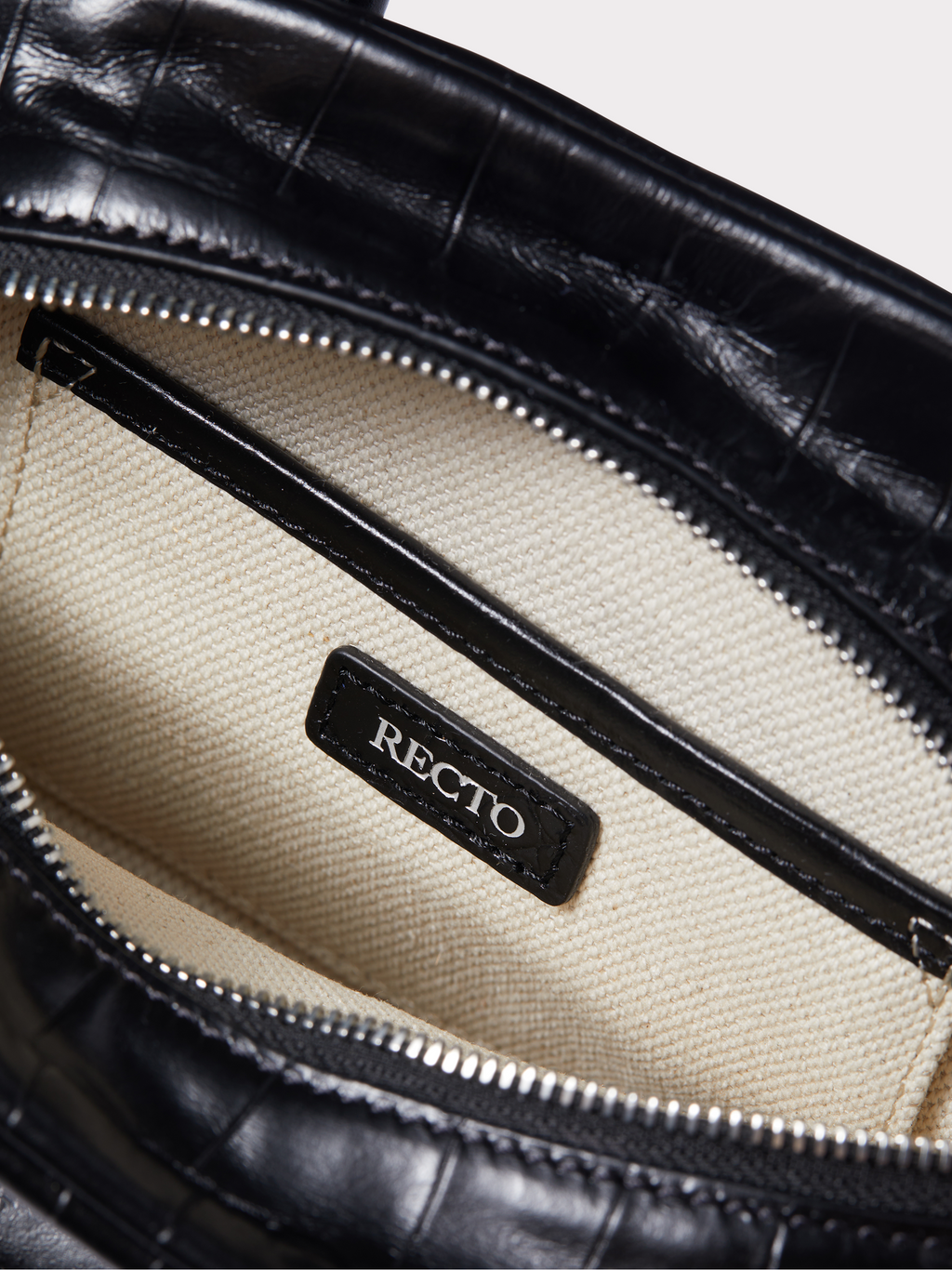 Recto - Croc-Effect Singular Tote Mini (Croc Black) product image 4 | TRAB K-Fashion Australia
