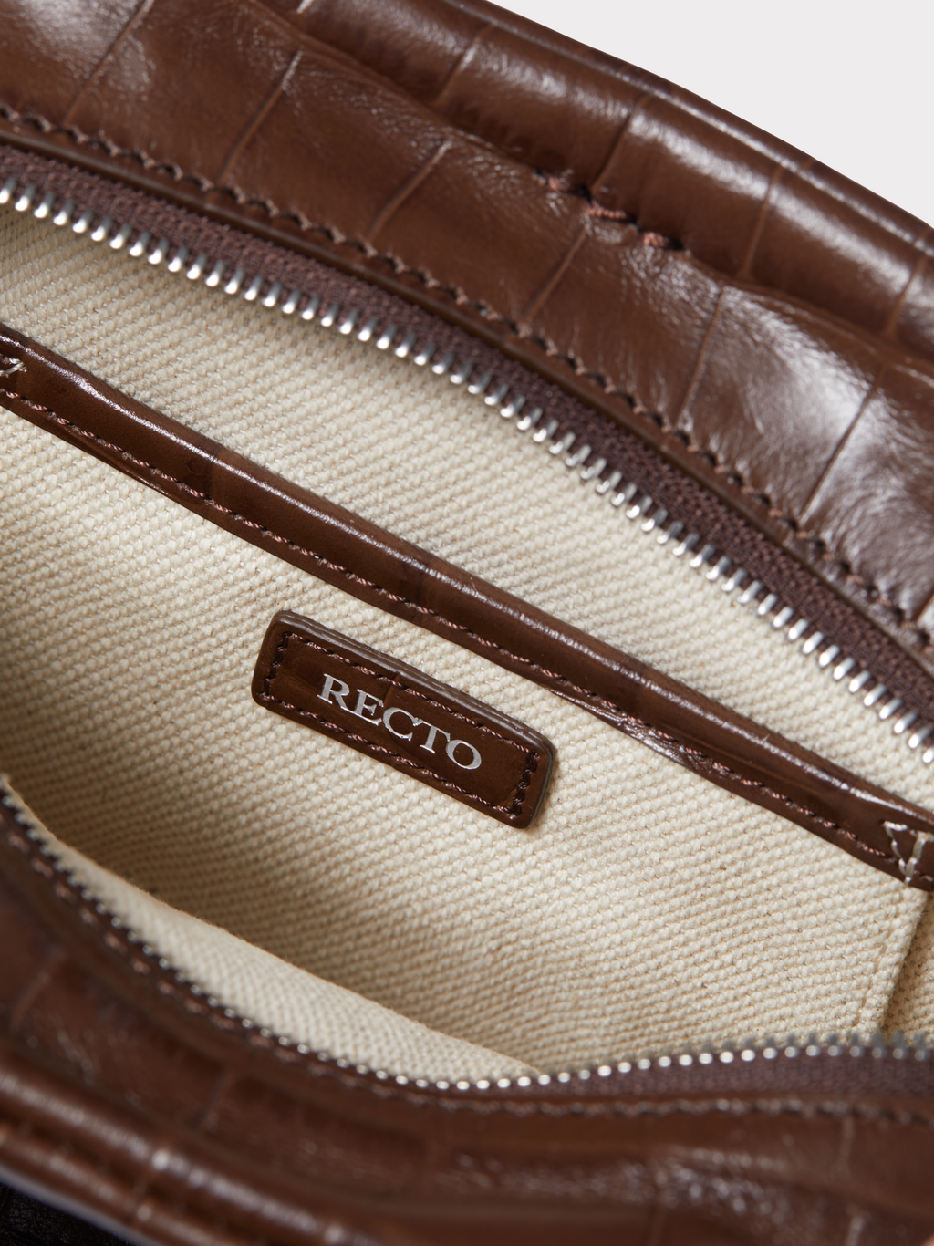 Recto - Croc-Effect Singular Tote Mini (Croc Brown) product image 5 | TRAB K-Fashion Australia