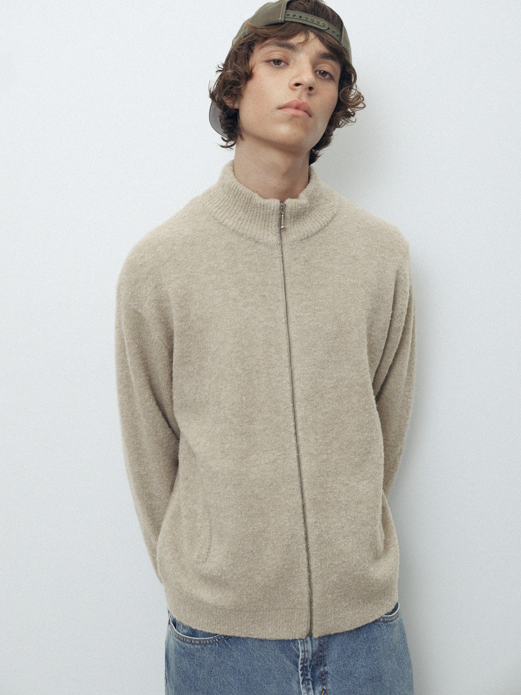 thisisneverthat - Full Zip Cardigan (Beige) product image 5 | TRAB K-Fashion Australia