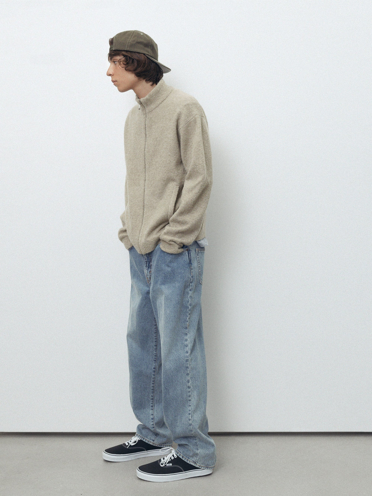 thisisneverthat - Full Zip Cardigan (Beige) product image 7 | TRAB K-Fashion Australia