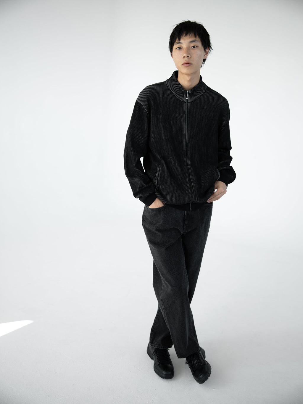 thisisneverthat - Full Zip Cardigan (Black) product image 4 | TRAB K-Fashion Australia