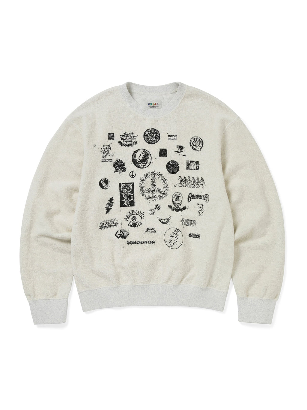 thisisneverthat - GD Iconography Reversible Crewneck (Heather Grey) product image 1 | TRAB K-Fashion Australia