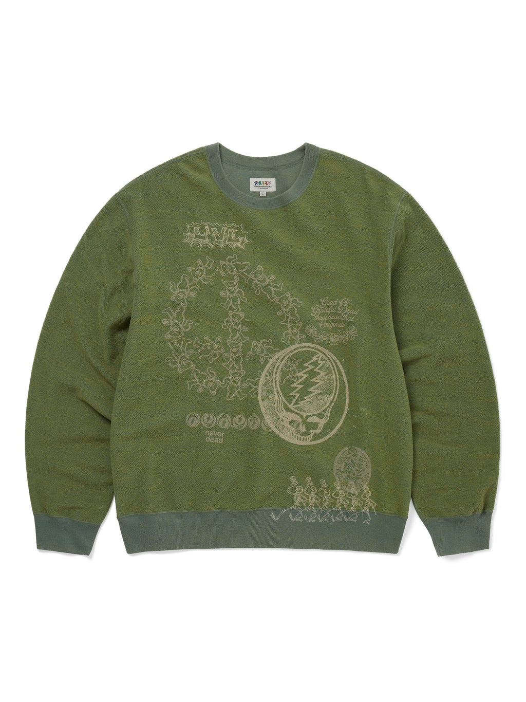 thisisneverthat - GD Iconography Reversible Crewneck (Heather Olive) product image 1 | TRAB K-Fashion Australia