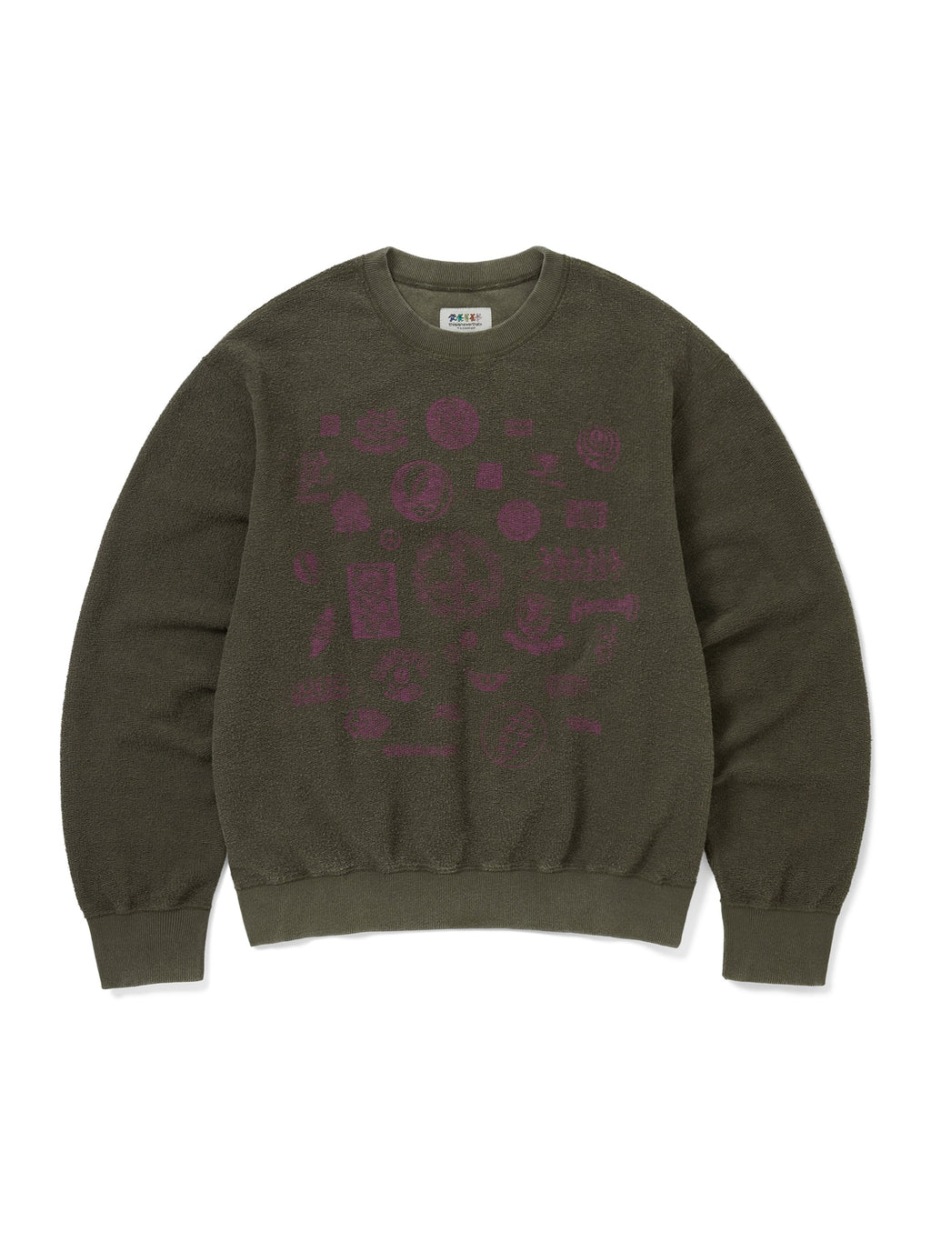 thisisneverthat - GD Iconography Reversible Crewneck (Heather Olive) product image 1 | TRAB K-Fashion Australia
