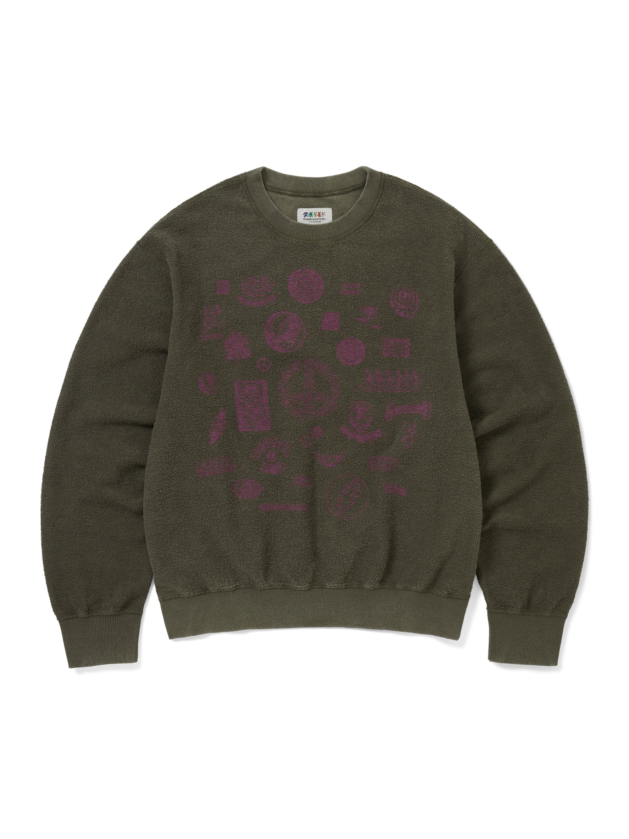 thisisneverthat - GD Iconography Reversible Crewneck Heather (Olive) product image 1 | TRAB K-Fashion Australia