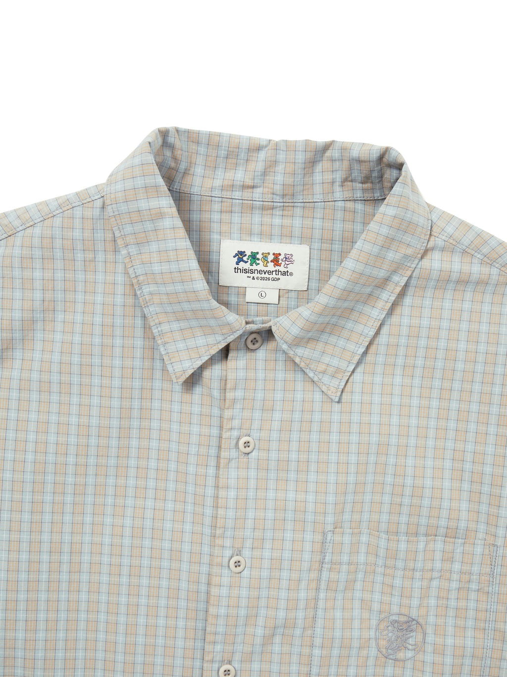 thisisneverthat - GD Lightning Bear Check Shirt (Light Blue) product image 2 | TRAB K-Fashion Australia