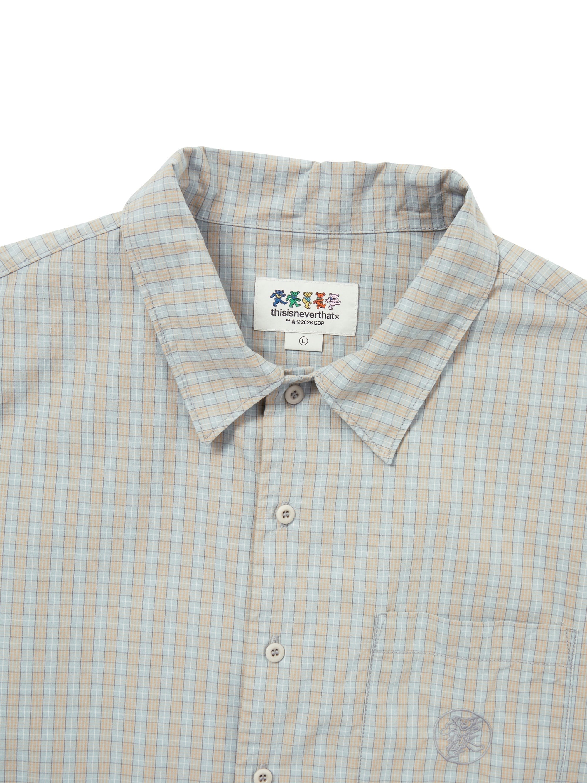thisisneverthat - GD Lightning Bear Check Shirt (Light Blue) product image 2 | TRAB K-Fashion Australia