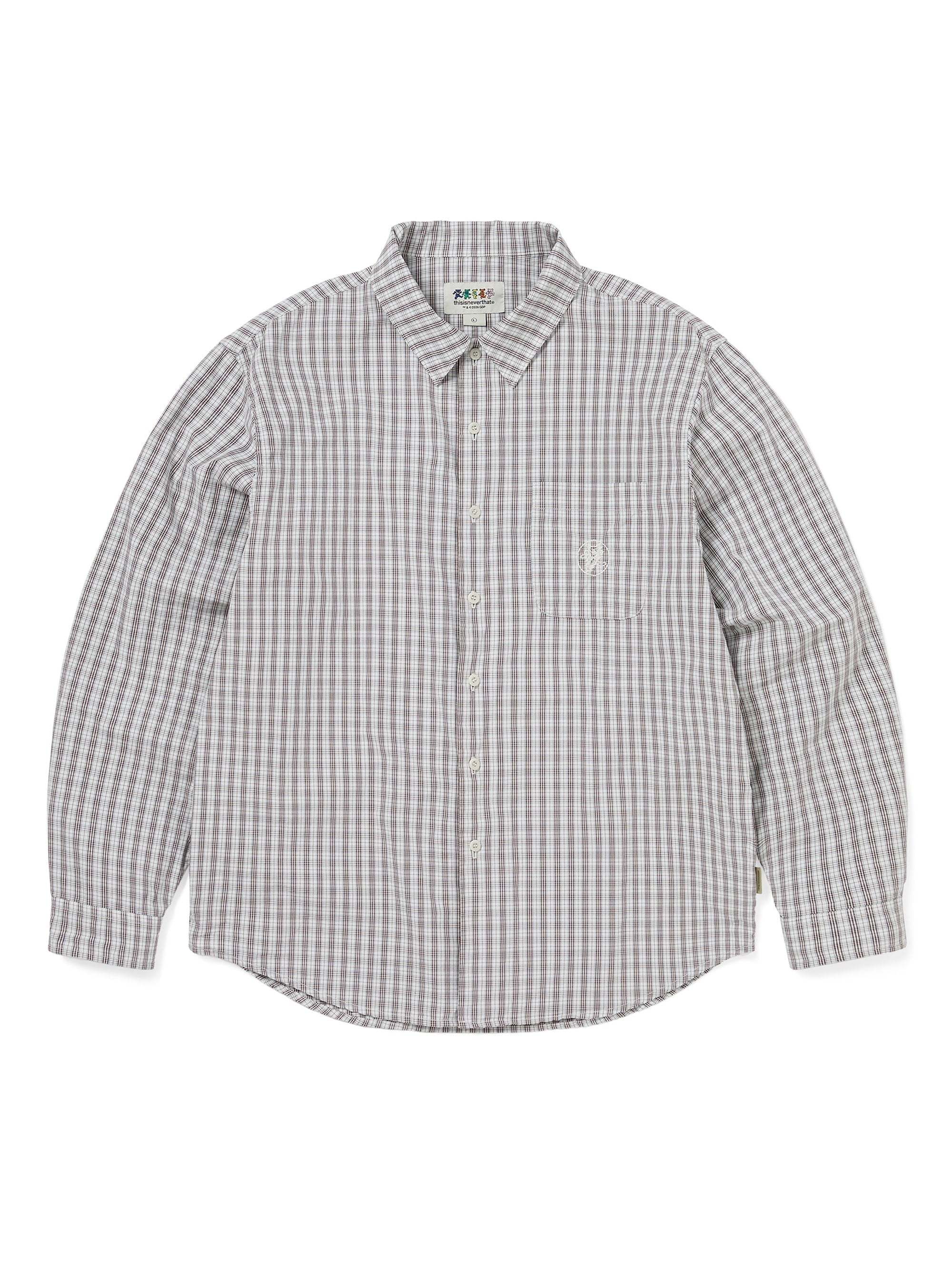 thisisneverthat - GD Lightning Bear Check Shirt (Light White) product image 1 | TRAB K-Fashion Australia
