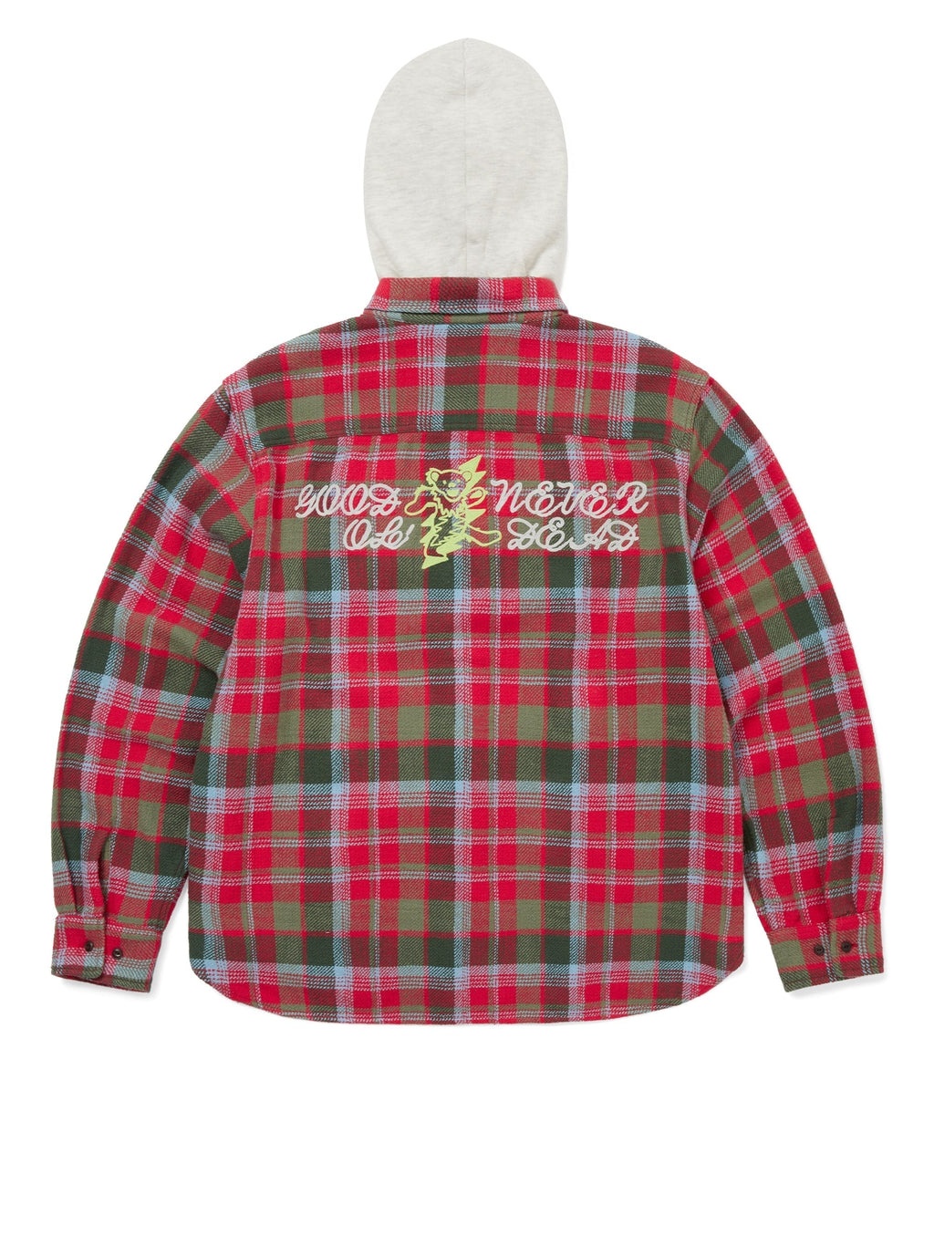 thisisneverthat - GD Lightning Bear Hooded Plaid Shirt (Red) product image 4 | TRAB K-Fashion Australia