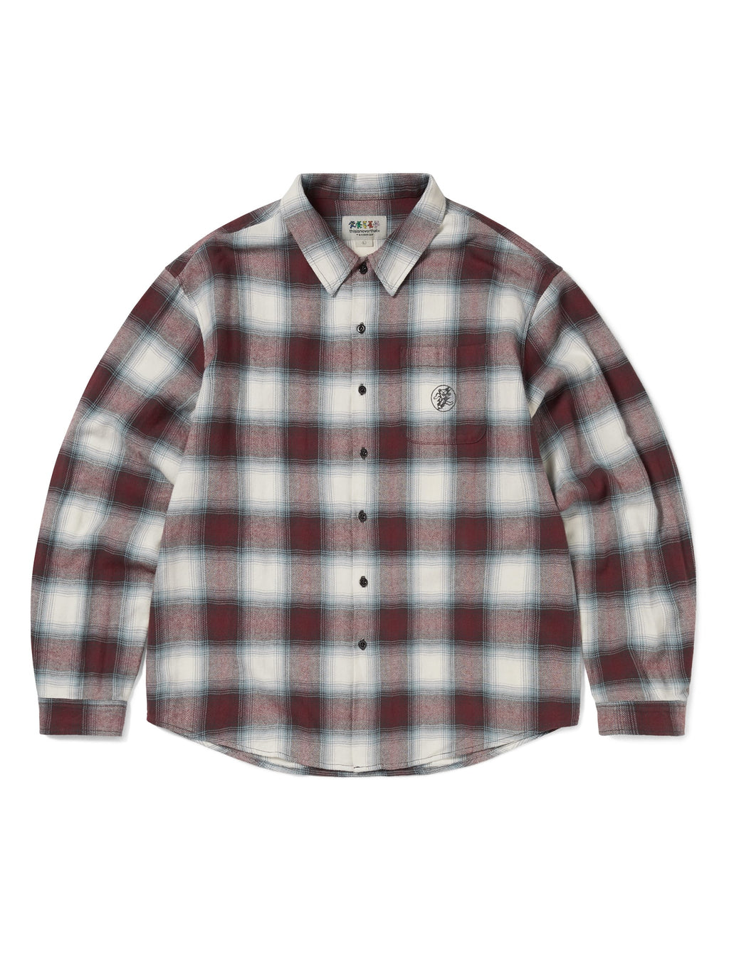 thisisneverthat - GD Lightning Bear Plaid Shirt (Burgundy) product image 1 | TRAB K-Fashion Australia