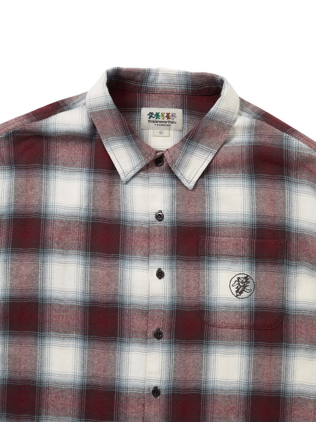 thisisneverthat - GD Lightning Bear Plaid Shirt (Burgundy) product image 2 | TRAB K-Fashion Australia