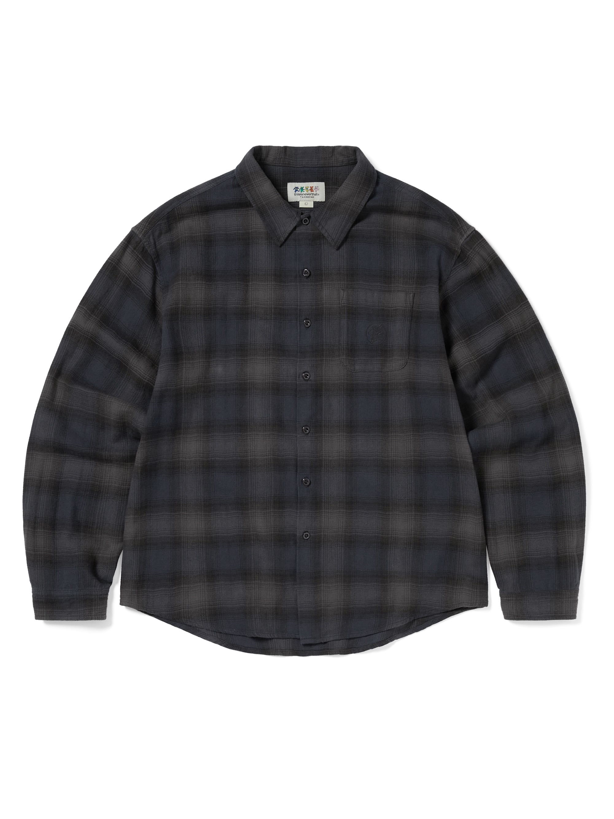 thisisneverthat - GD Lightning Bear Plaid Shirt (Navy) product image 1 | TRAB K-Fashion Australia