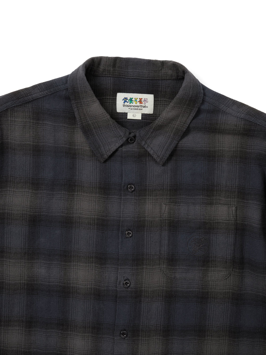 thisisneverthat - GD Lightning Bear Plaid Shirt (Navy) product image 2 | TRAB K-Fashion Australia