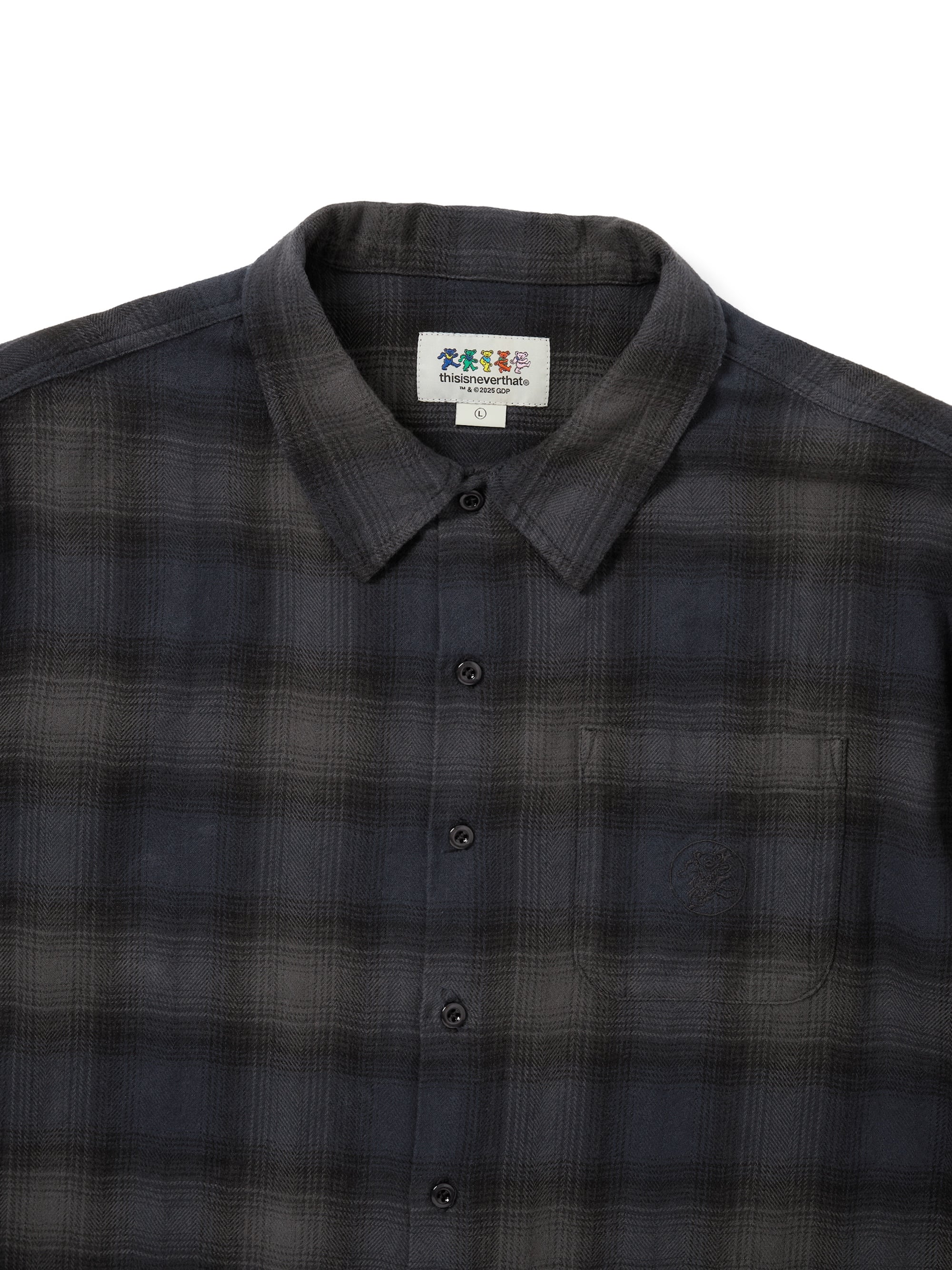 thisisneverthat - GD Lightning Bear Plaid Shirt (Navy) product image 2 | TRAB K-Fashion Australia
