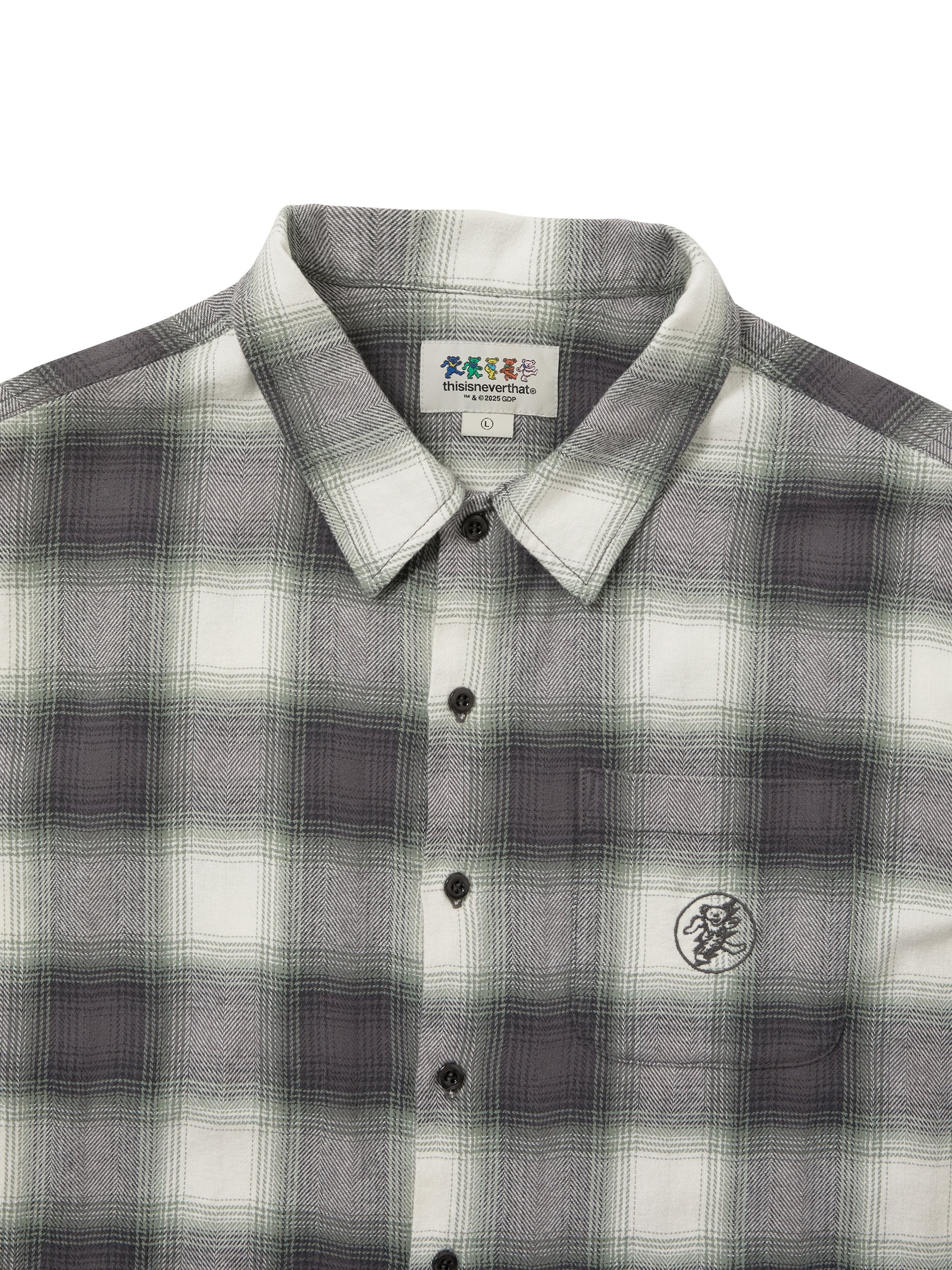 thisisneverthat - GD Lightning Bear Plaid Shirt (Purple) product image 2 | TRAB K-Fashion Australia