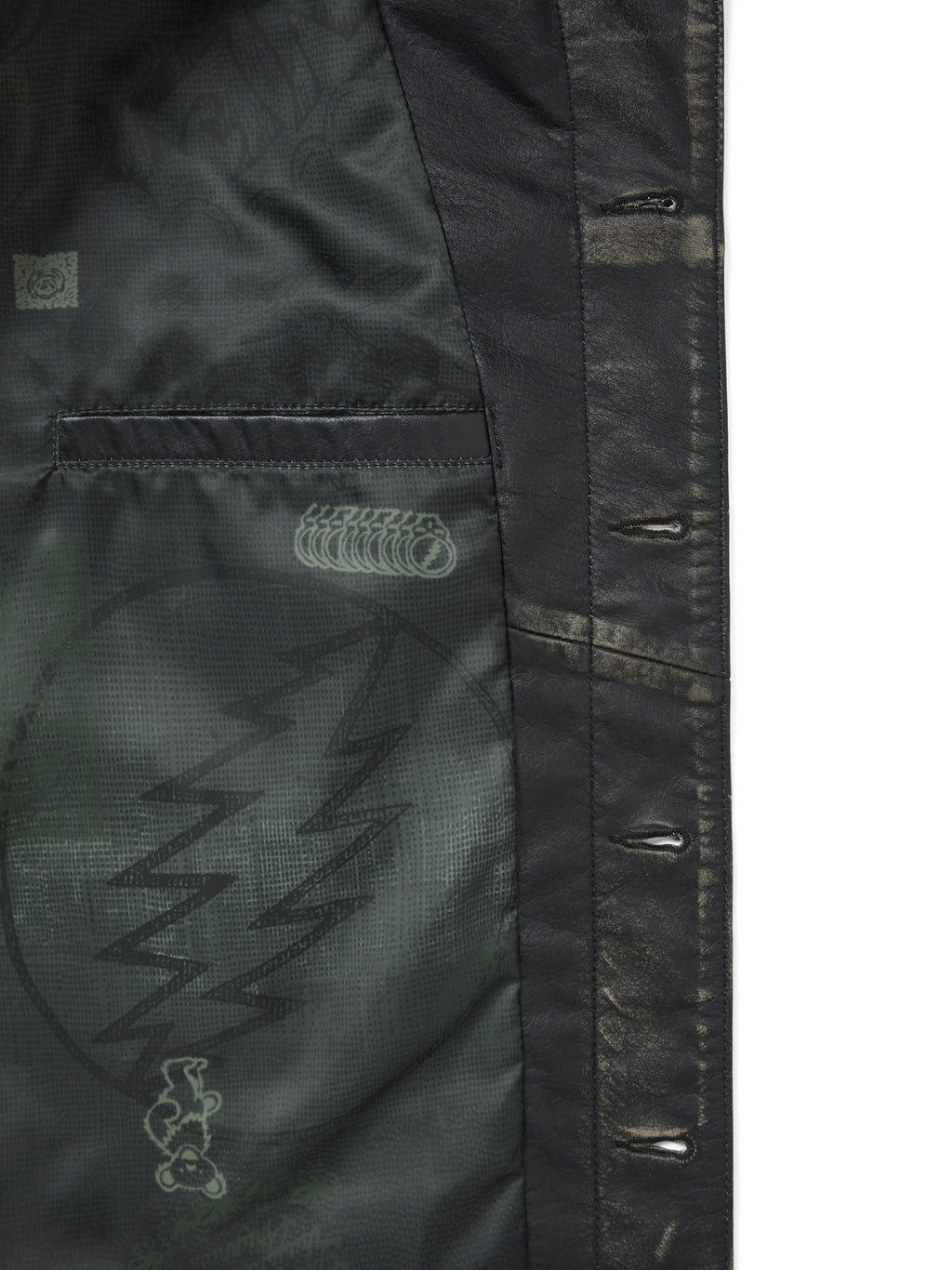 thisisneverthat - GD Lightning Leather Jacket Olive (black) product image 3 | TRAB K-Fashion Australia