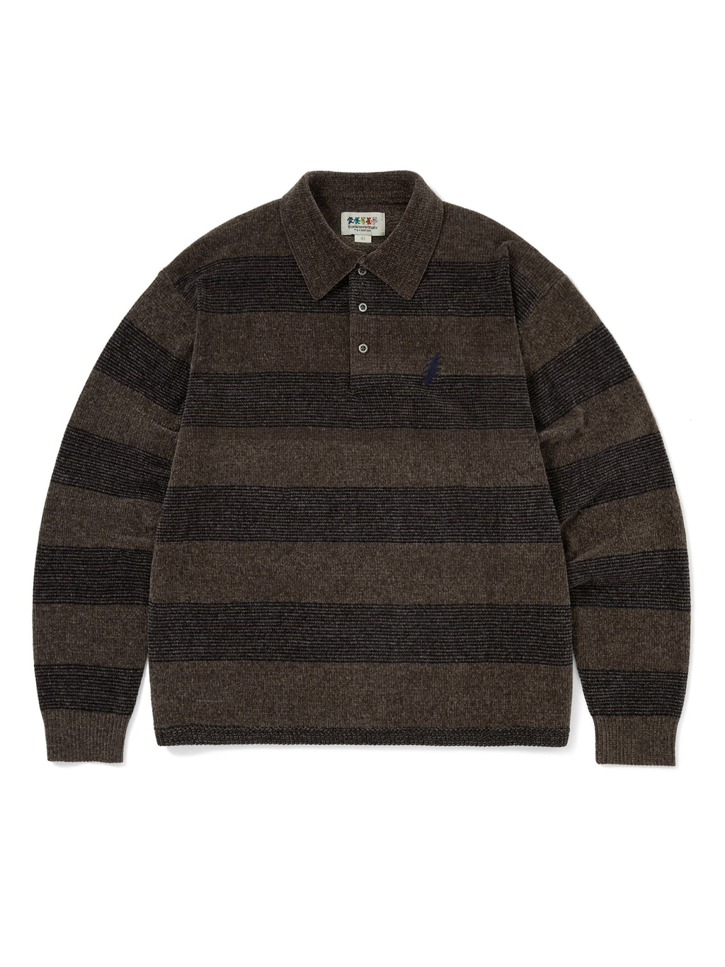 thisisneverthat - GD Lightning Velvet Knit Polo (Brown) product image 1 | TRAB K-Fashion Australia